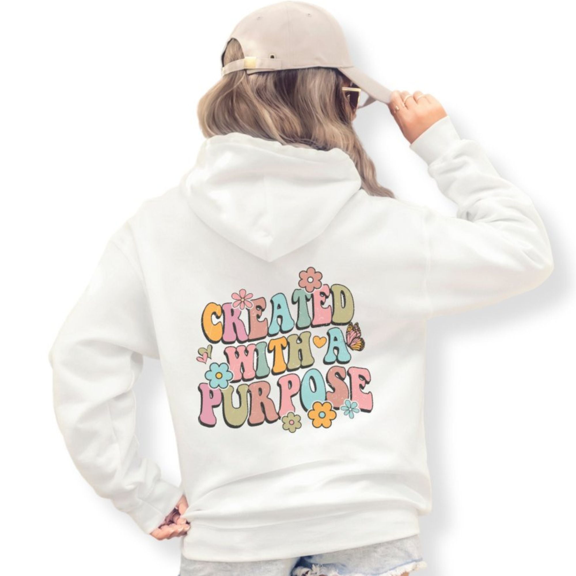 Created with a Purpose Retro - Inspired Unisex - Fit Heavy Blend Hoodie - Jesus Passion Apparel