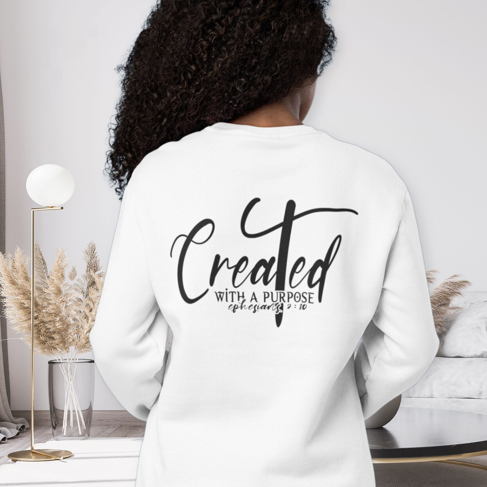 Created With a Purpose Women's Fleece Sweatshirt - Jesus Passion Apparel