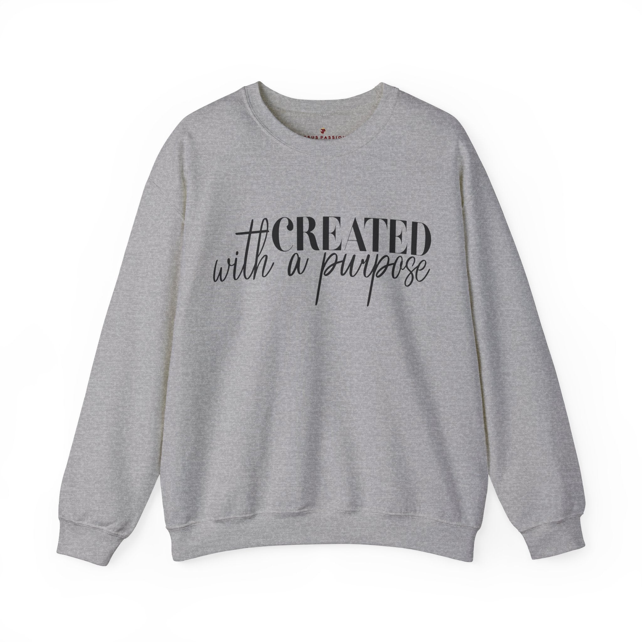 Created with a Purpose Women's Fleece Unisex - Fit Sweatshirt White / Sport Grey - Jesus Passion Apparel