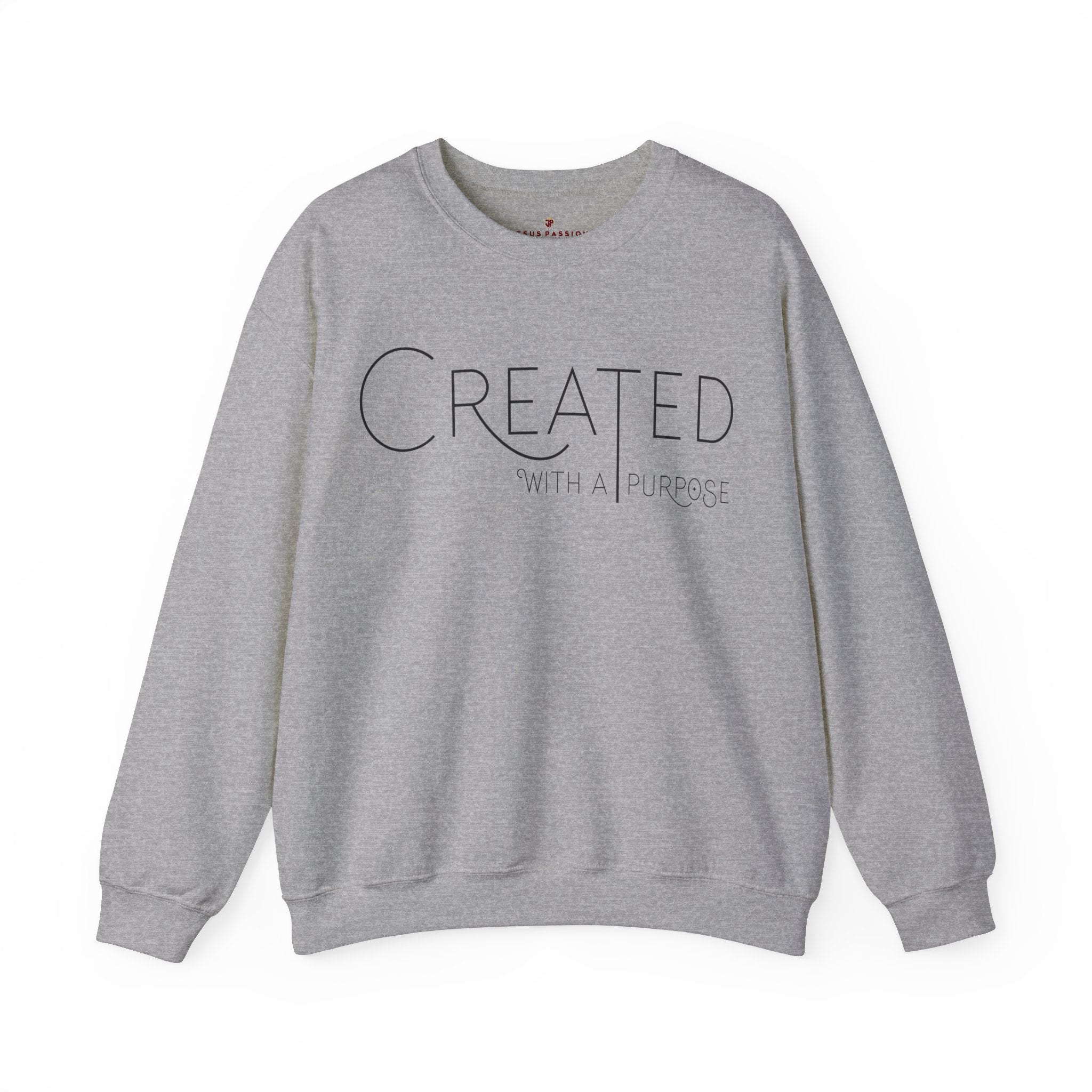 Created With a Purpose Women's Fleece Unisex - Fit Sweatshirt White / Sport Grey - Jesus Passion Apparel