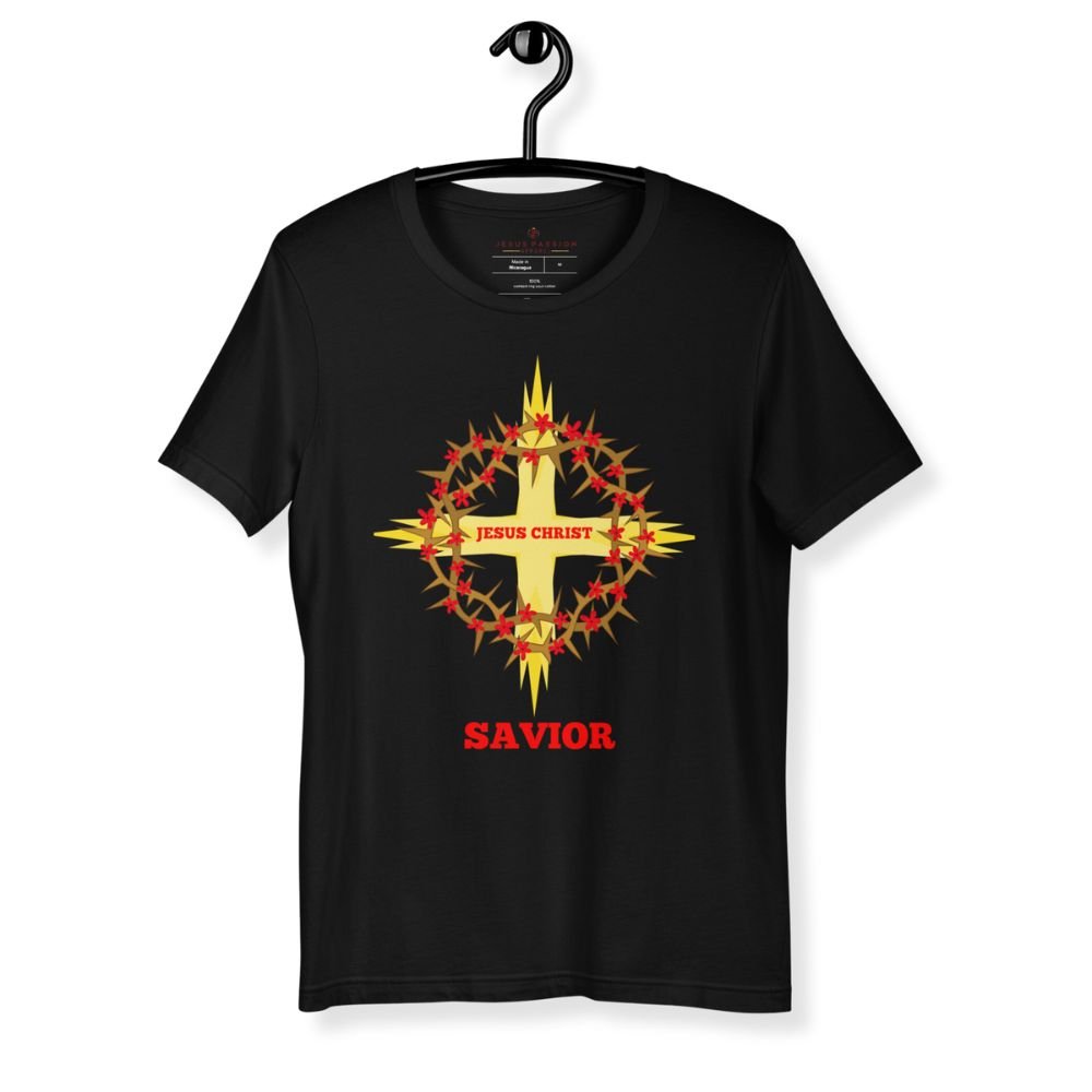 Cross and Crown of Thorns Jersey Short Sleeve T-Shirt - Jesus Passion Apparel