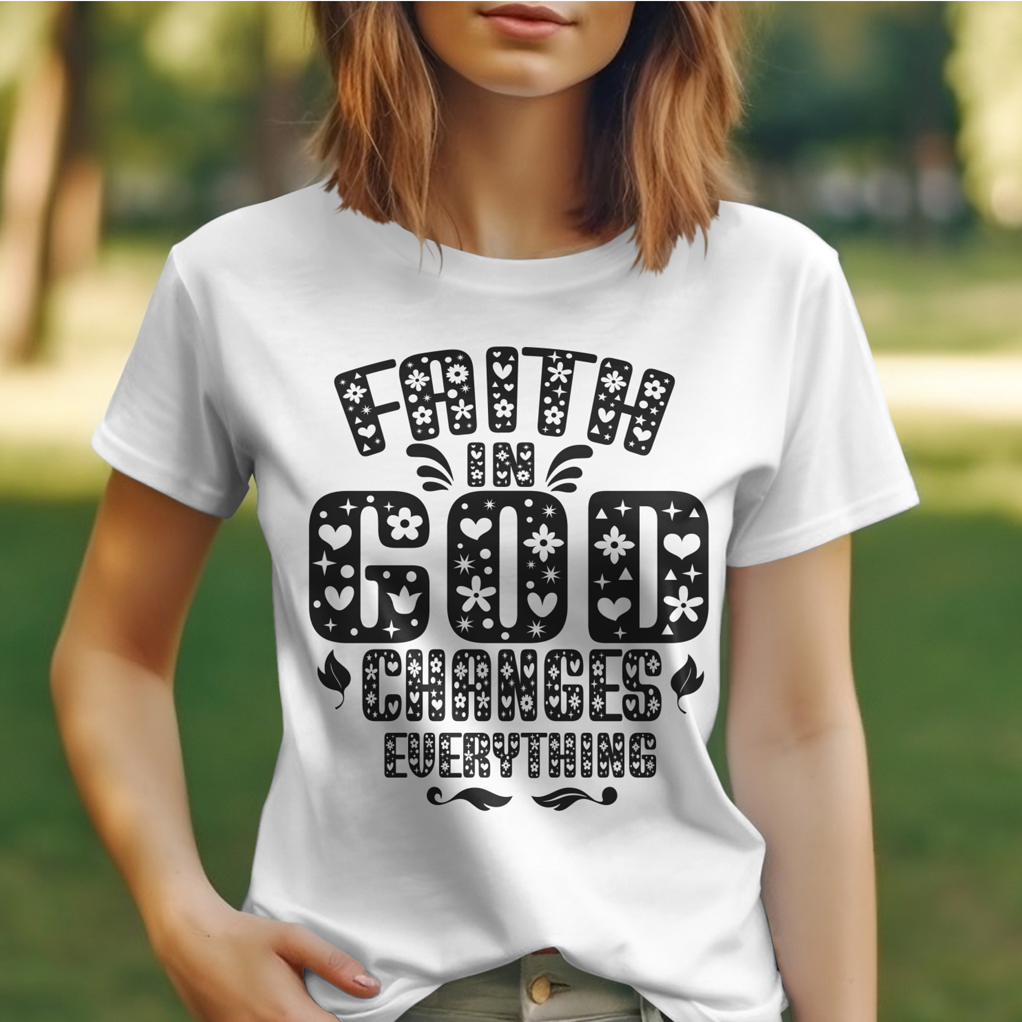 Faith In God Changes Everything God Unisex Jersey Short Sleeve Tee - White Size: S Color: White Jesus Passion Apparel