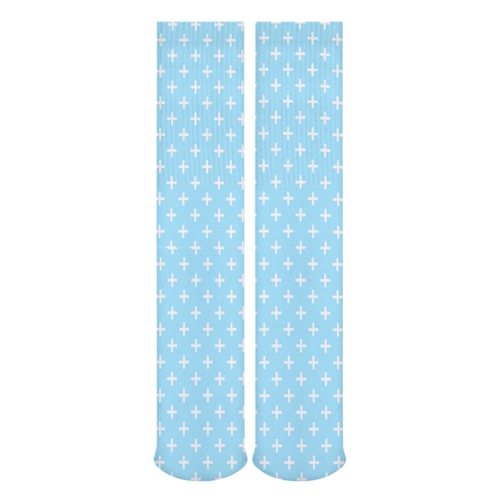 Holy Cross Inspirational Blue Breathable Stockings (Pack of 5 - Same Pattern) Size: ONE SIZE Color: Blue Jesus Passion Apparel