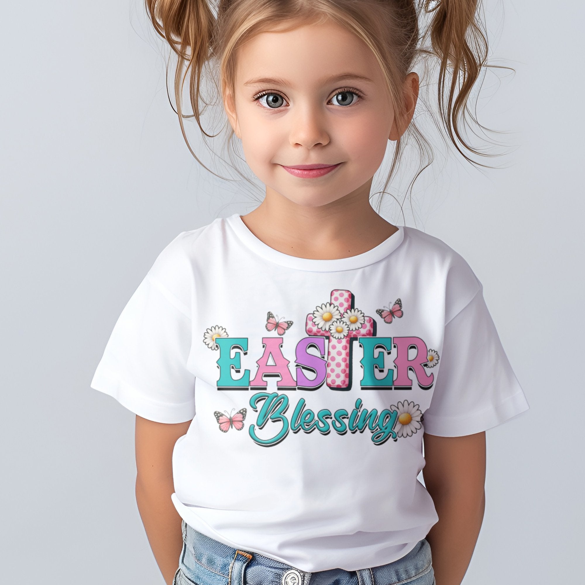 Easter Blessings Toddler Short Sleeve Tee Size: 5/6T Color: Pink Jesus Passion Apparel
