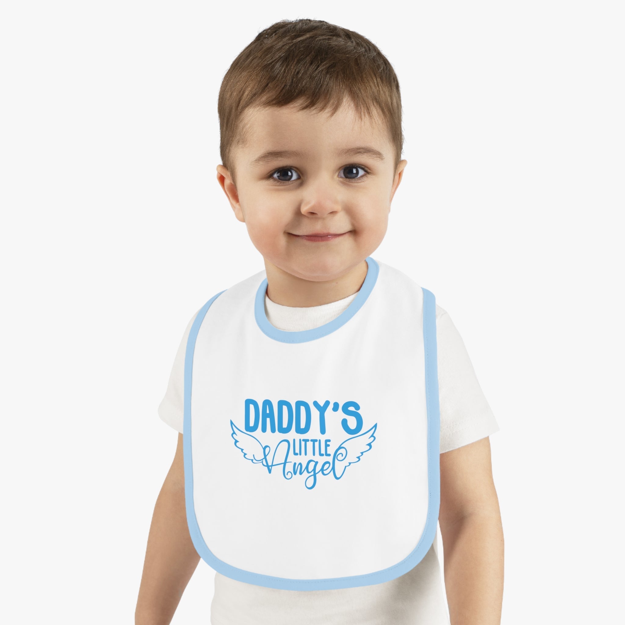 Daddy's Little Angel - Blue Baby Jersey Bib - Jesus Passion Apparel