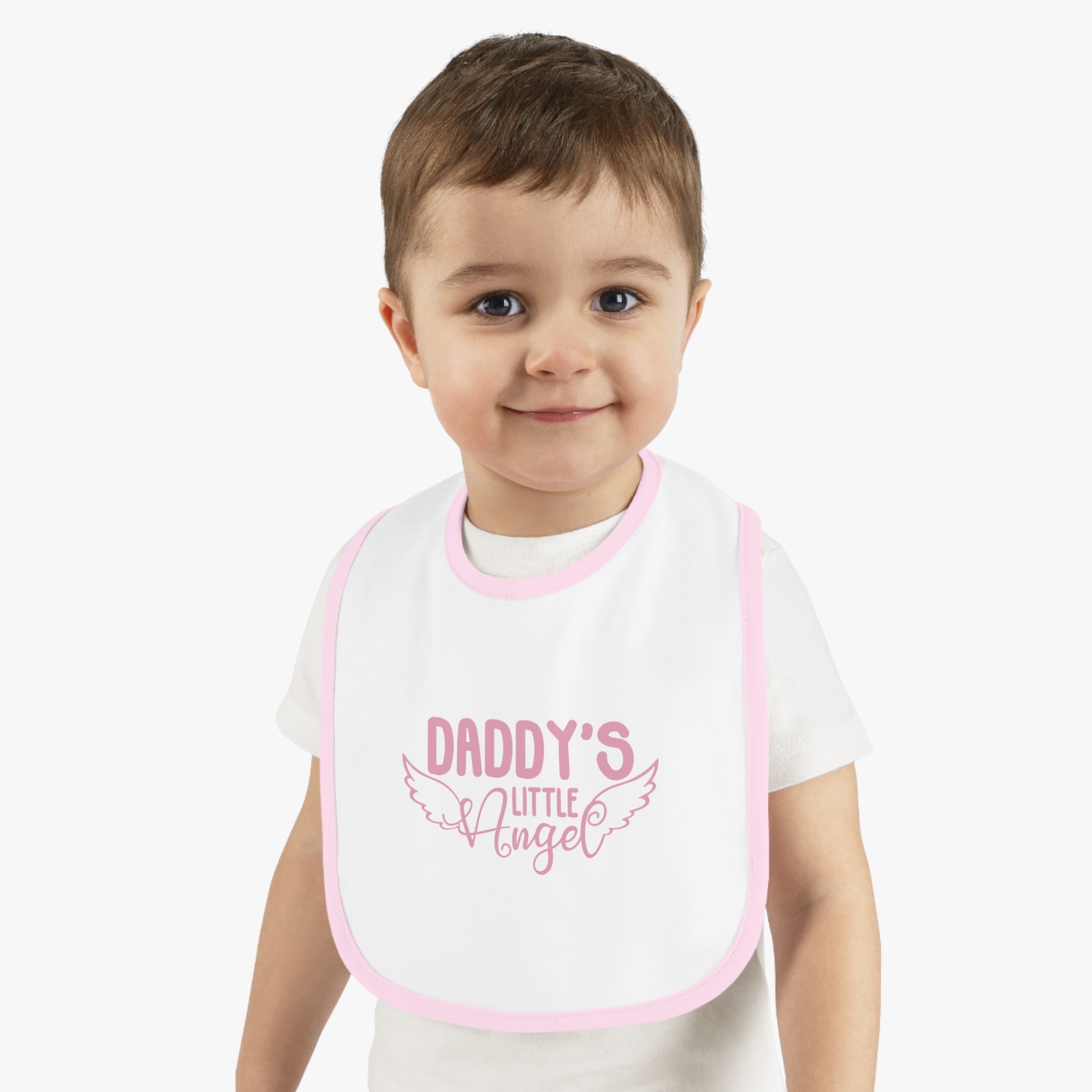 Daddy's Little Angel - Pink Baby Jersey Bib - Jesus Passion Apparel