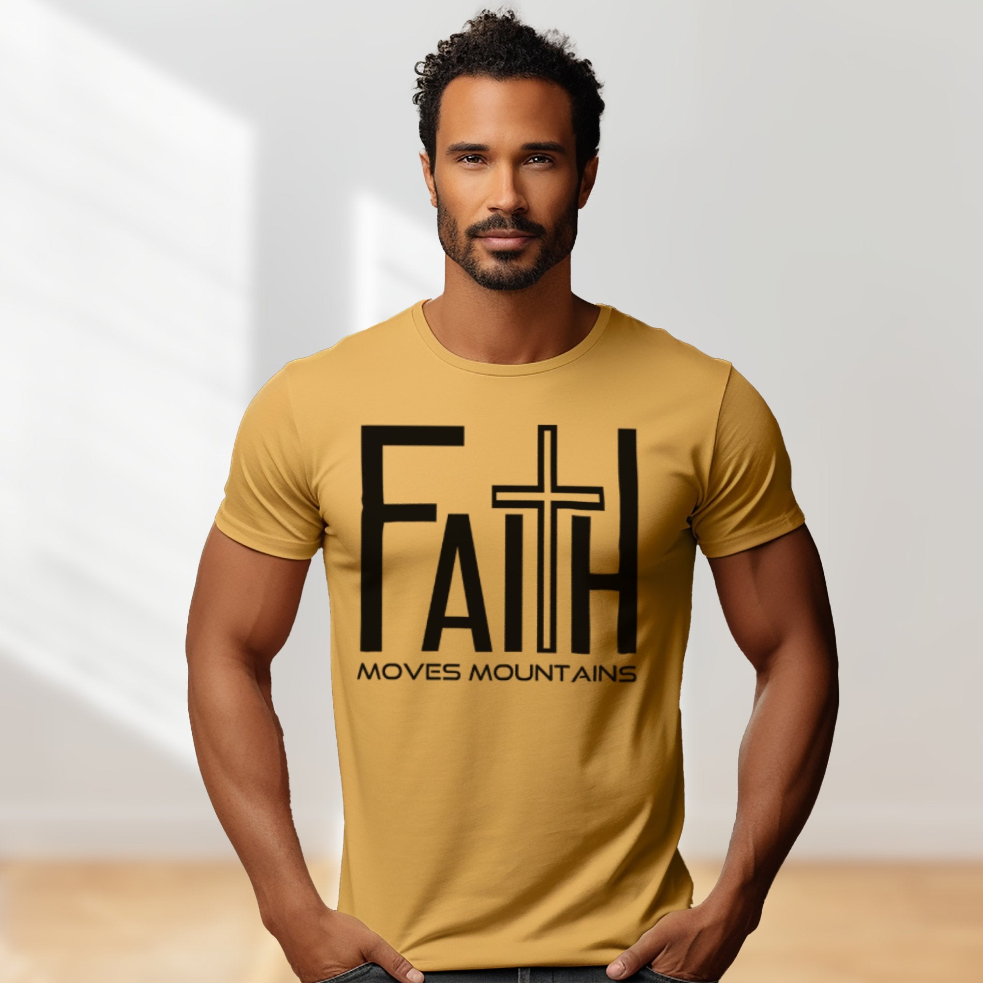 Faith Men's Jersey Short Sleeve Tee Size: XS Color: Athletic Heather Jesus Passion Apparel