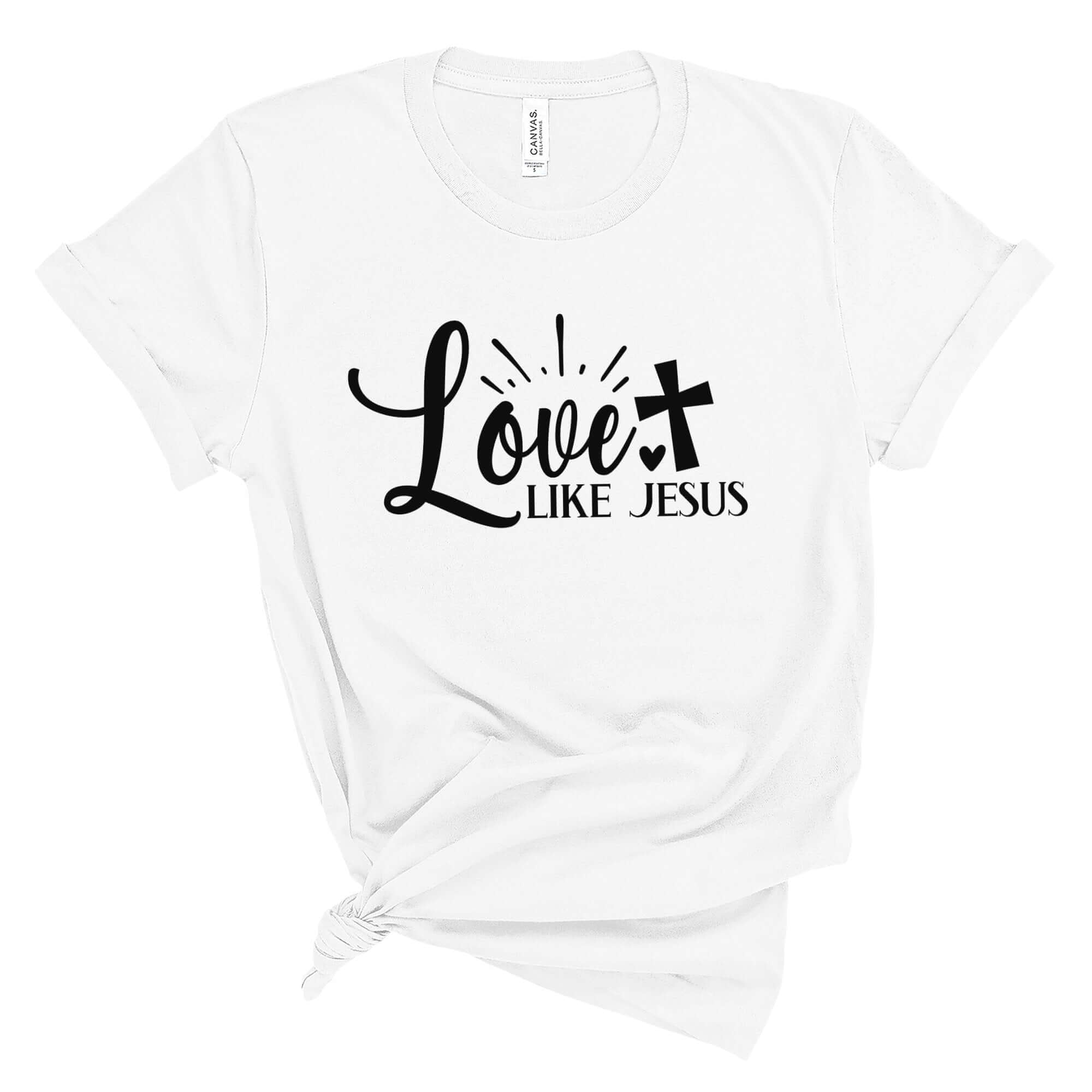 Love Like Jesus Women's Short Sleeve Tee Size: XS Color: Athletic Heather Jesus Passion Apparel