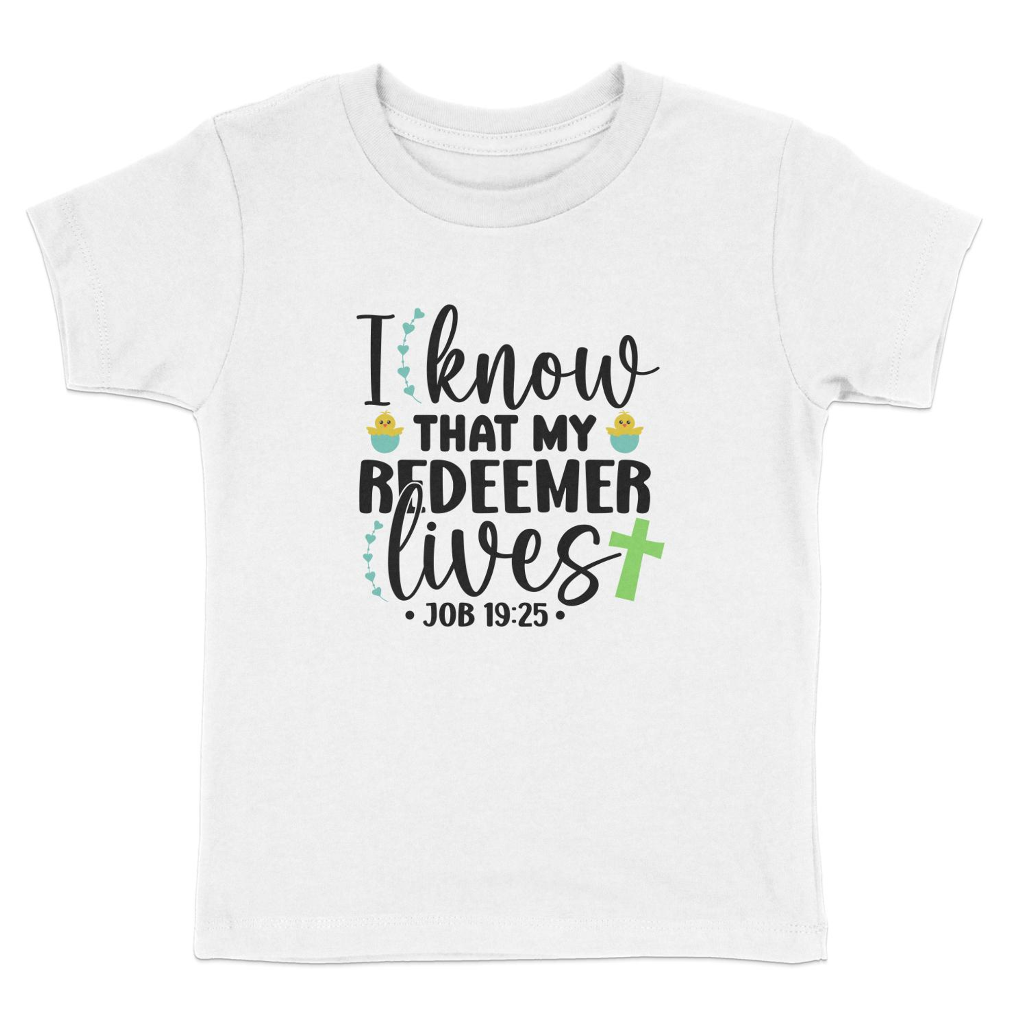 I Know That My Redeemer Lives Job 19 25 Toddler Short Sleeve Tee Size: 5/6T Color: Heather Jesus Passion Apparel