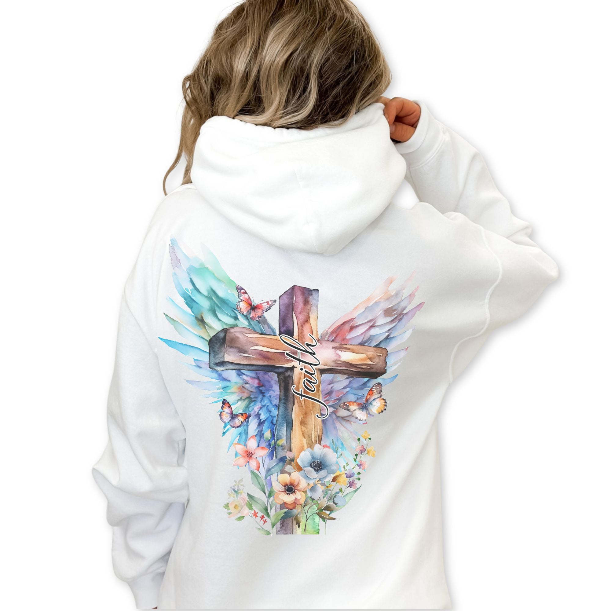 Faith Butterfly Wings and Cross Unisex - Fit Hoodie - Jesus Passion Apparel