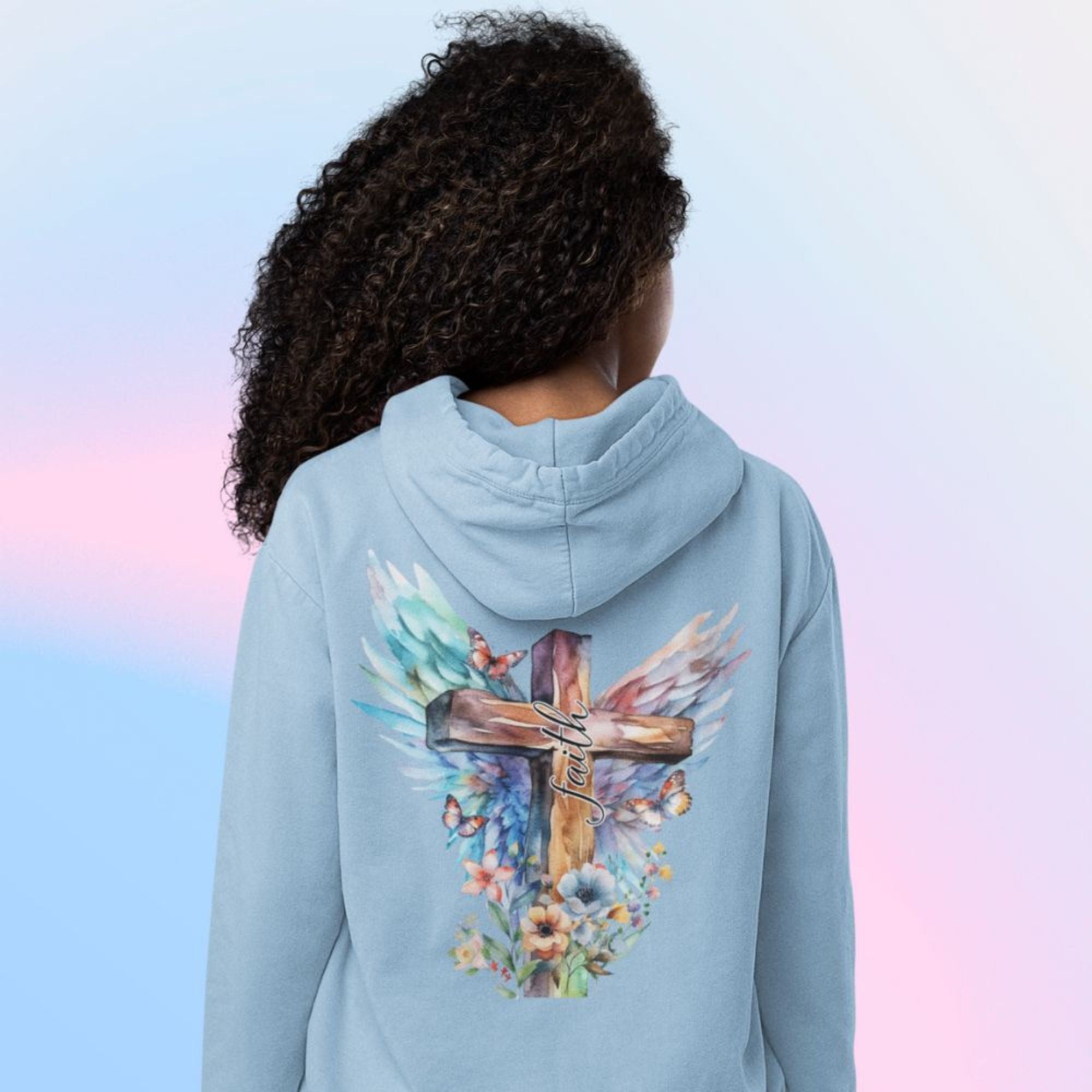 Faith Butterfly Wings and Cross Unisex - Fit Hoodie - Jesus Passion Apparel