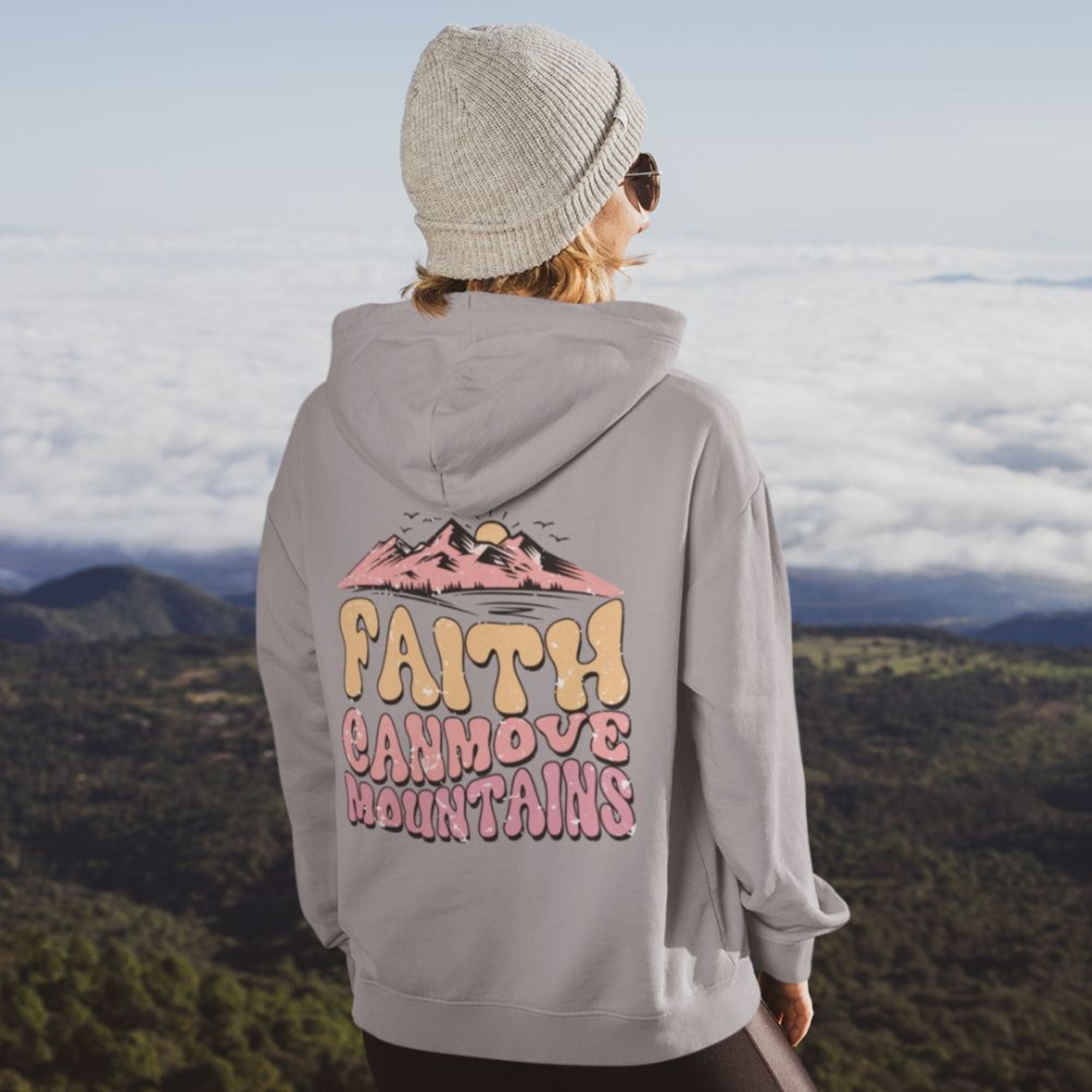 Faith Can Move Mountains Distressed Unisex - Fit Hoodie - Jesus Passion Apparel