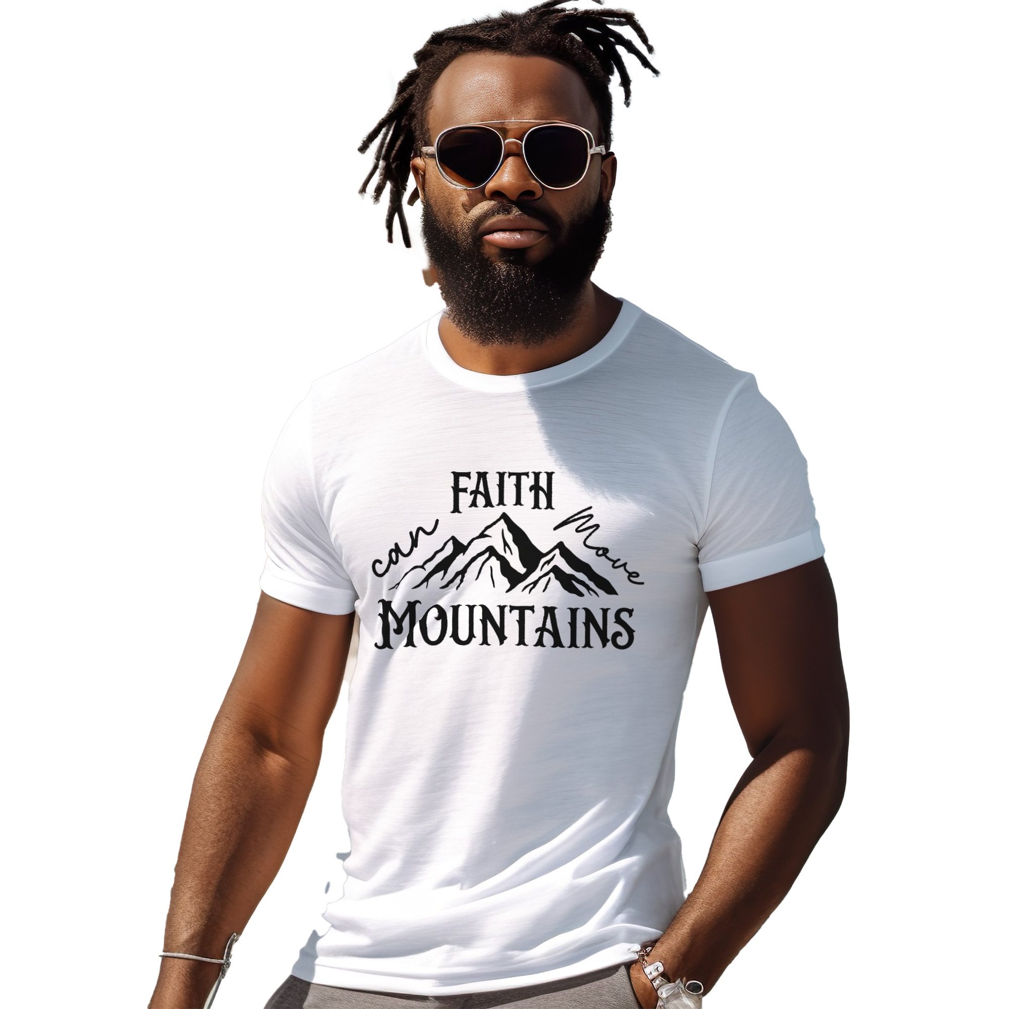 Faith Can Move Mountains Men's Jersey Short Sleeve Tee - Jesus Passion Apparel