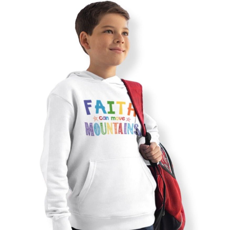 Faith Can Move Mountains Youth Hoodie - Jesus Passion Apparel