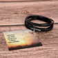 Faith Does Not Make Things Easy - Men's Cross and Black Braided Rope Bracelet - Jesus Passion Apparel