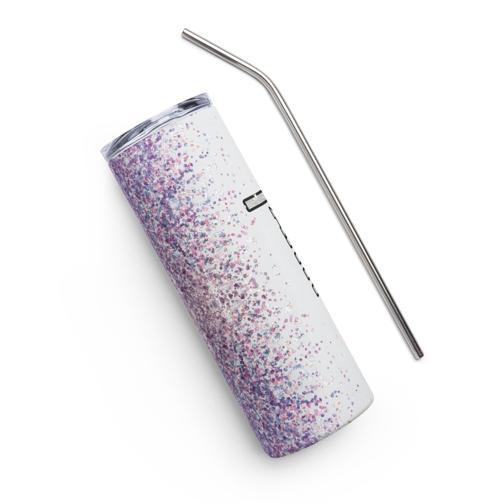 Faith Glitter Purple Tumbler 20 oz - Stainless Steel Straw - Jesus Passion Apparel