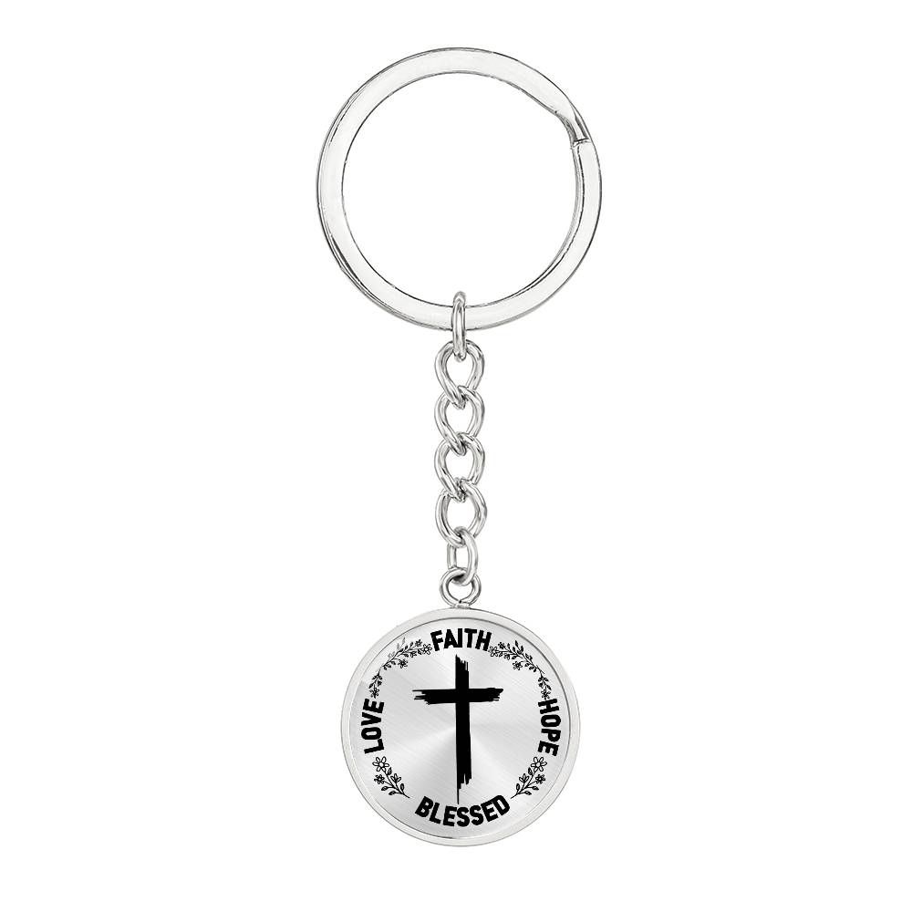 Faith Hope Bless Loved Inspirational Keychain - Jesus Passion Apparel