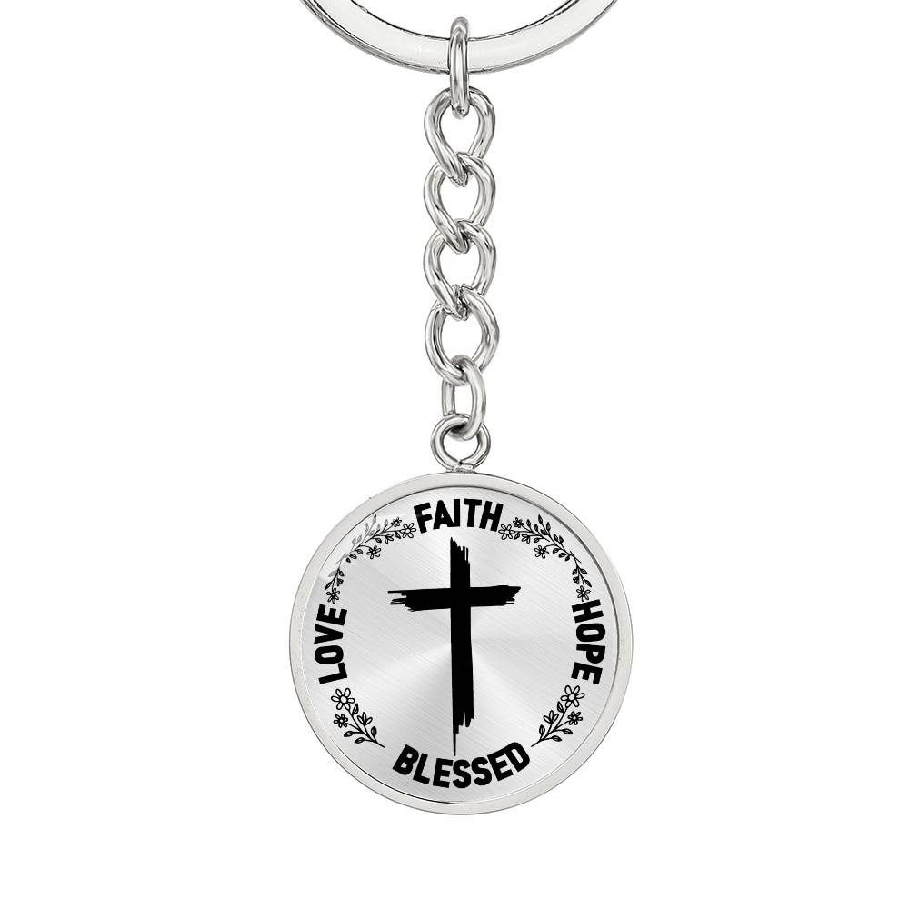 Faith Hope Bless Loved Inspirational Keychain - Jesus Passion Apparel