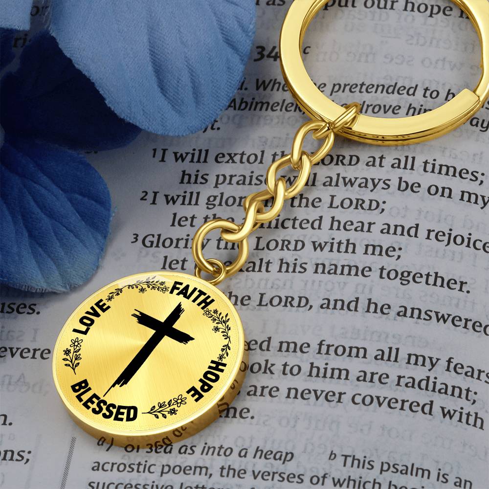 Faith Hope Bless Loved Inspirational Keychain - Jesus Passion Apparel