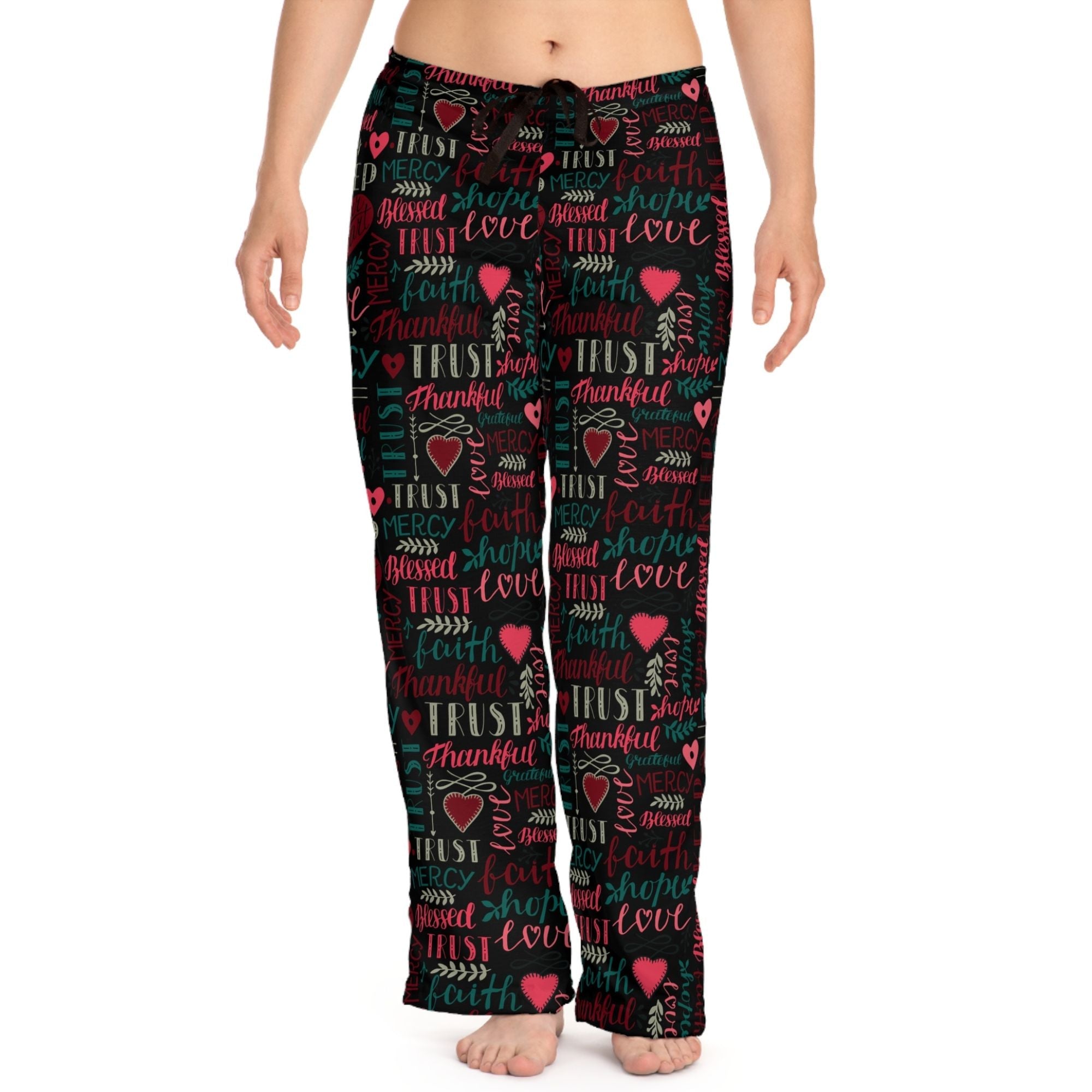 Faith Hope Love Women's Black Lounge / Pajama Pants - Jesus Passion Apparel