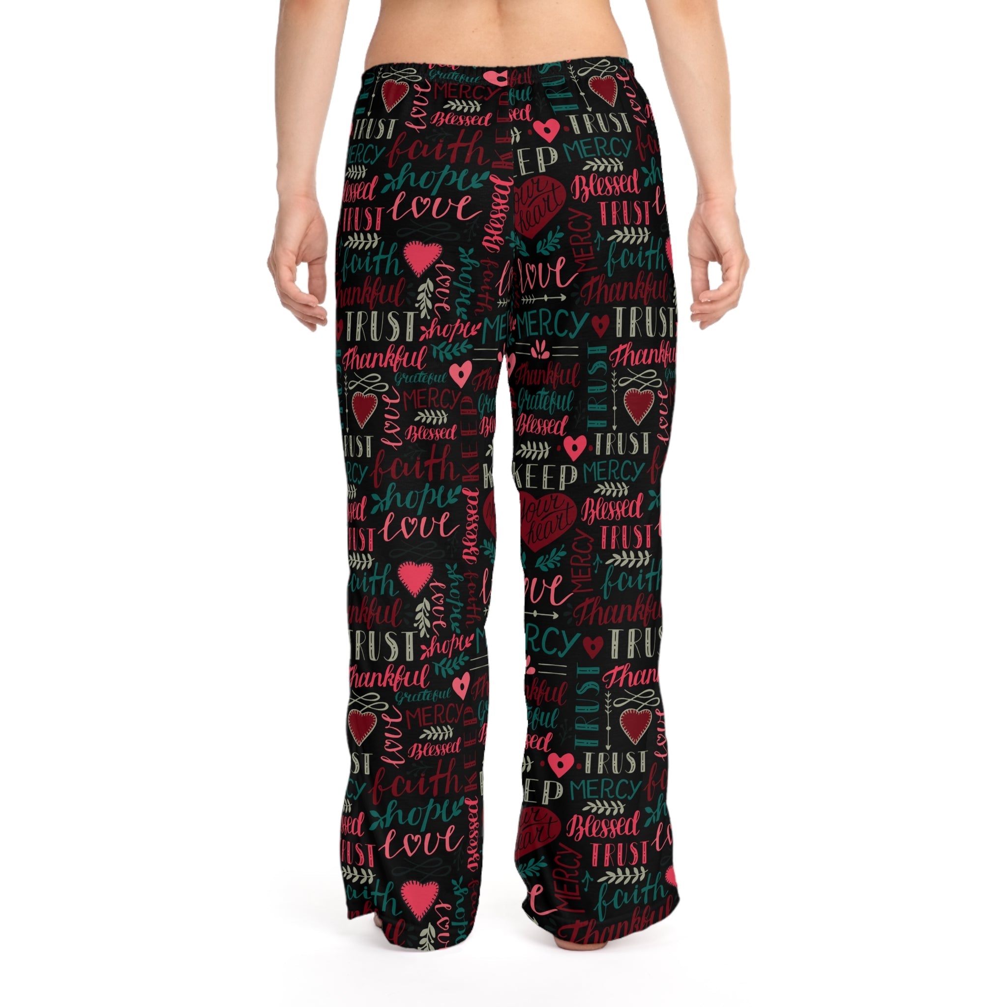 Faith Hope Love Women's Black Lounge / Pajama Pants - Jesus Passion Apparel