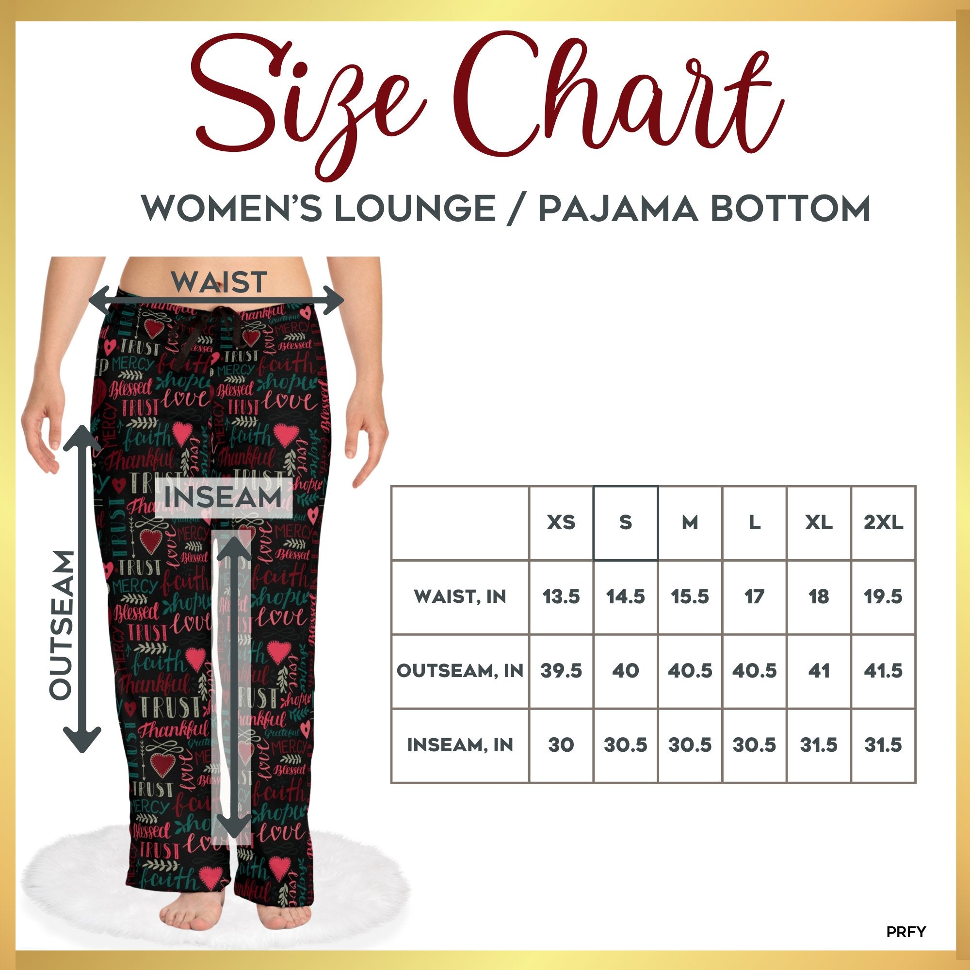 Faith Hope Love Women's Black Lounge / Pajama Pants - Jesus Passion Apparel