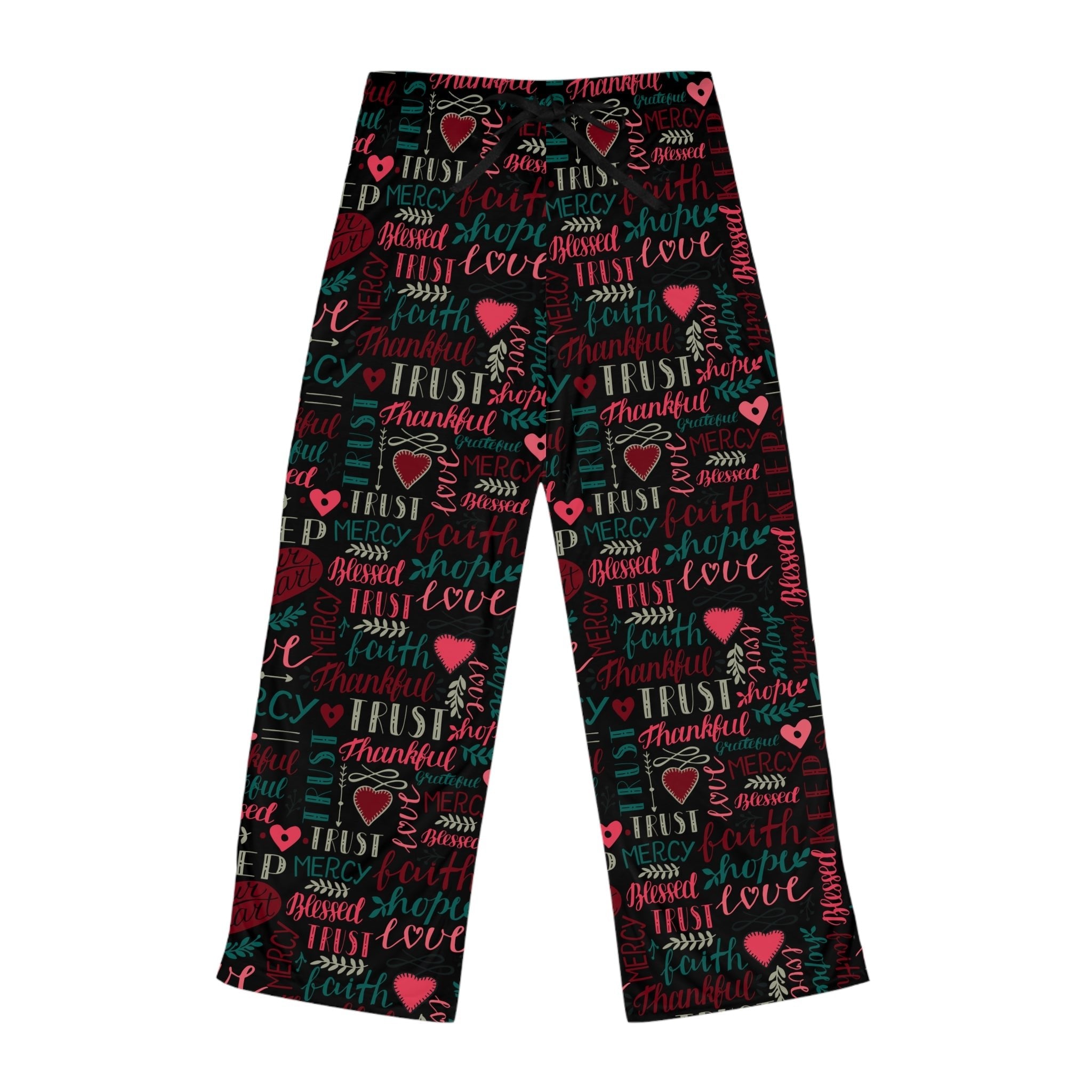 Faith Hope Love Women's Black Lounge / Pajama Pants - Jesus Passion Apparel