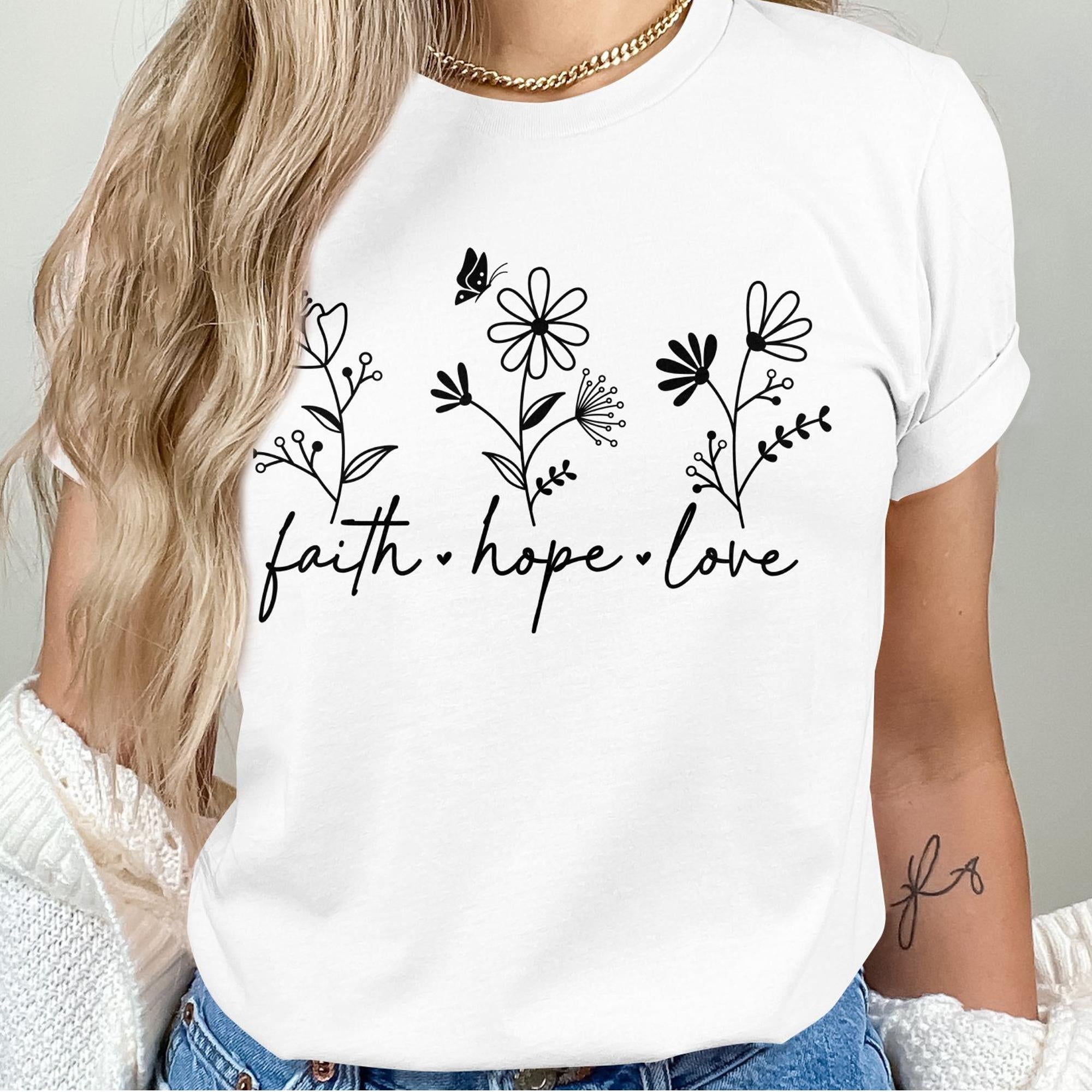 Faith Hope Love Women's Short Sleeve Tee - Jesus Passion Apparel