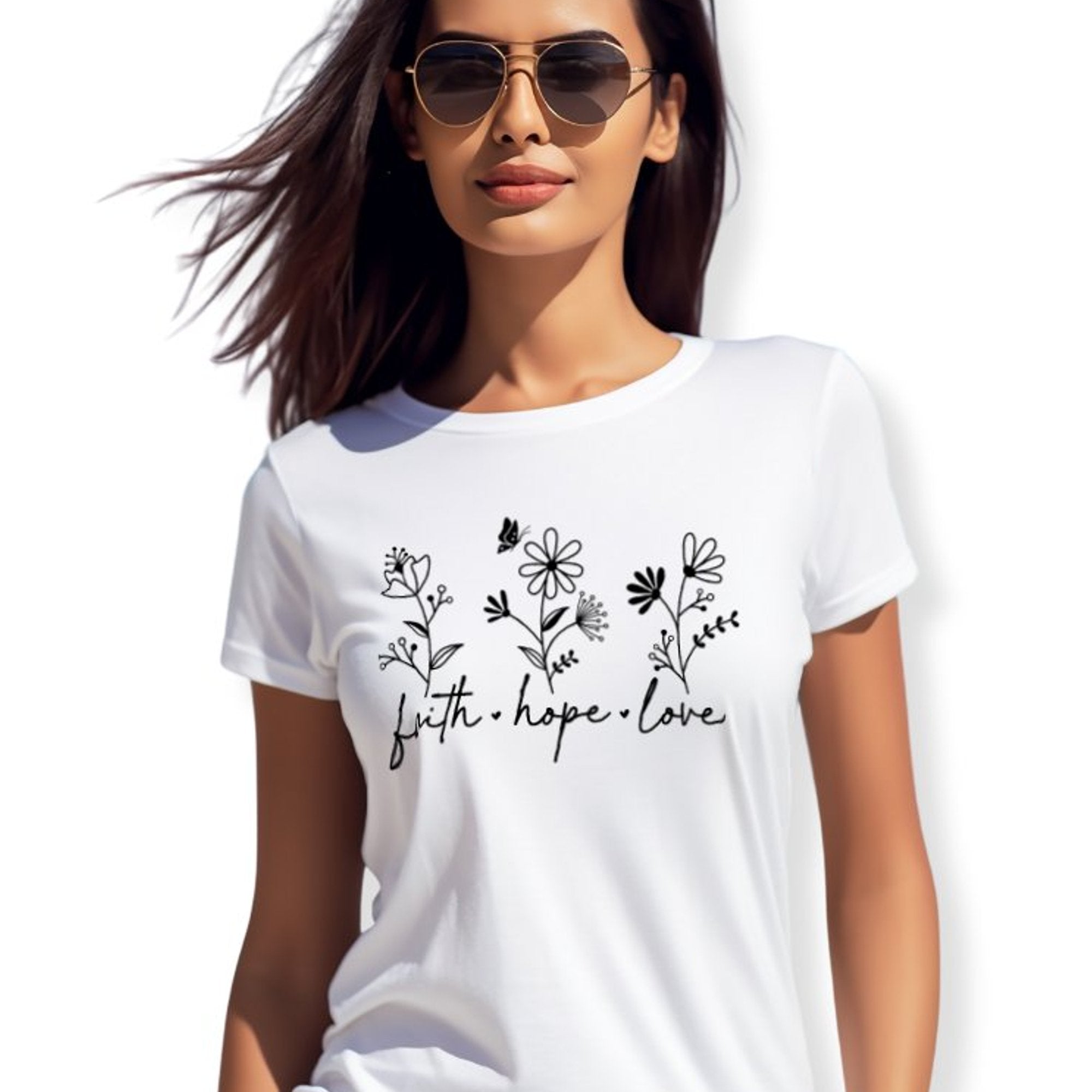 Faith Hope Love Women's Short Sleeve Tee - Jesus Passion Apparel