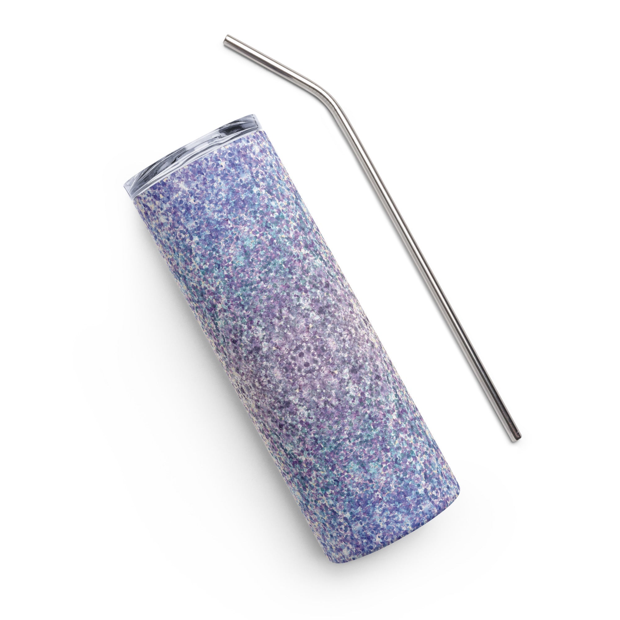 Faith Jesus Purple Glitter Tumbler 20 oz - Stainless Steel Strawel Straw - Jesus Passion Apparel