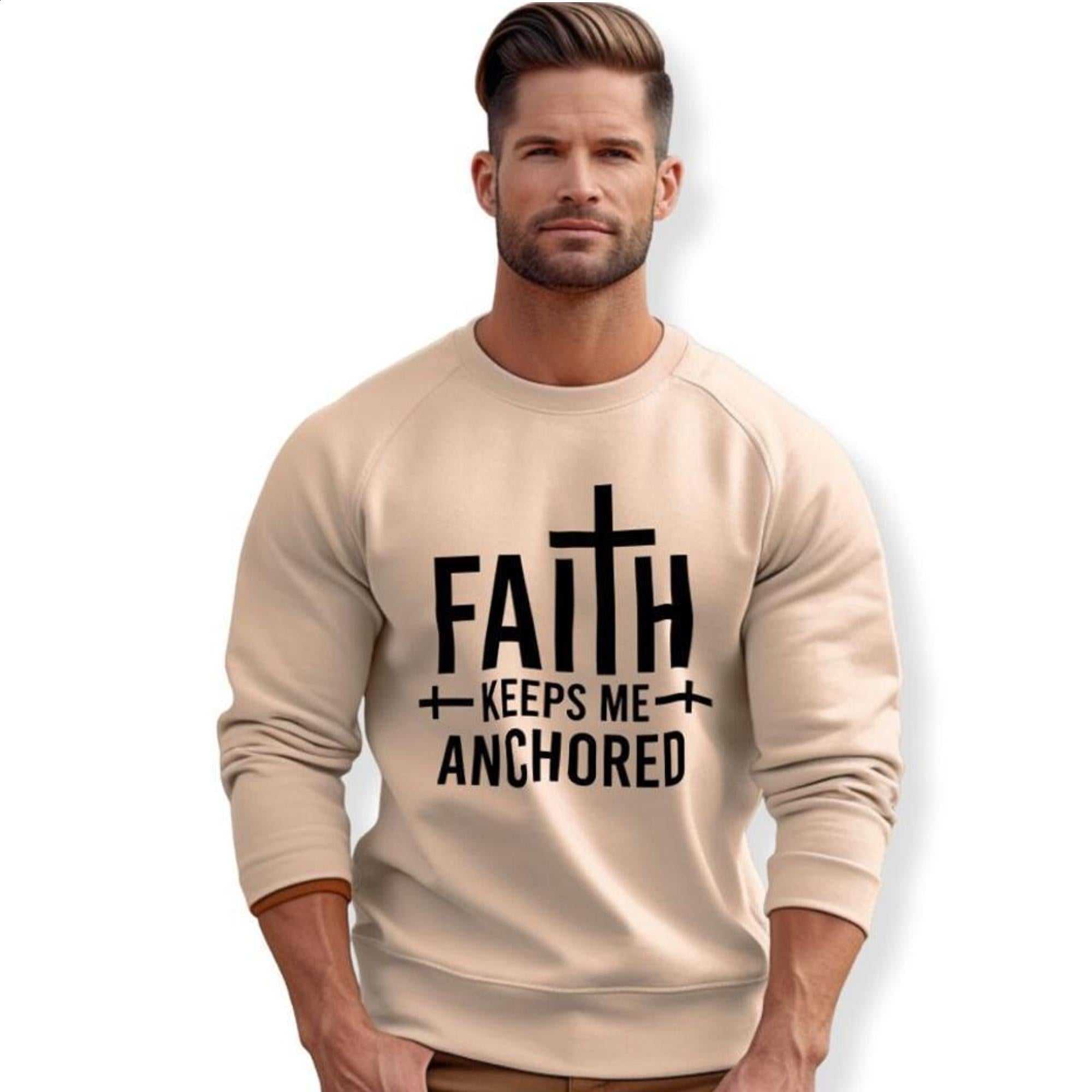 Faith Keeps Me Anchored Men's Fleece Unisex - Fit Sweatshirt - Jesus Passion Apparel