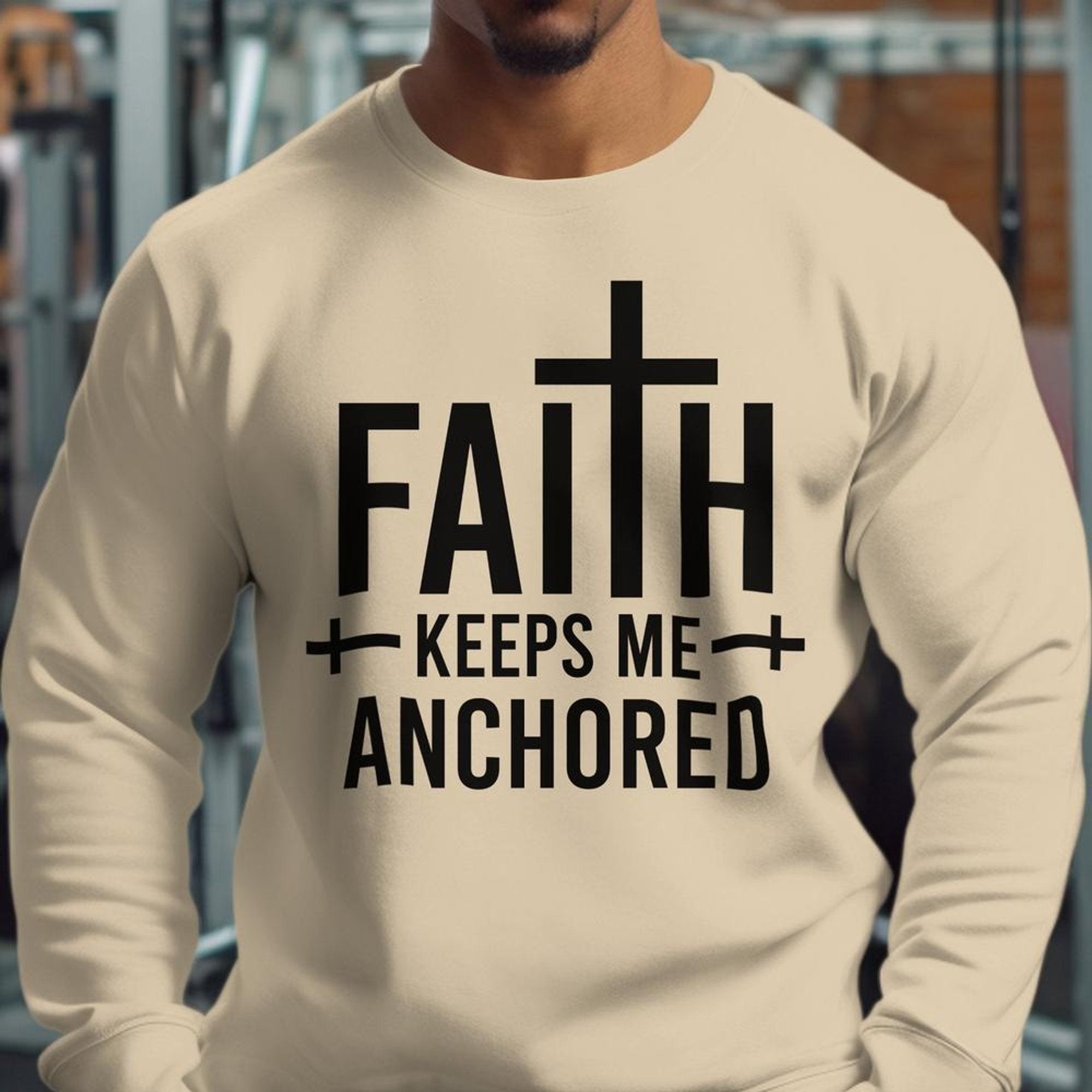 Faith Keeps Me Anchored Men's Fleece Unisex - Fit Sweatshirt - Jesus Passion Apparel