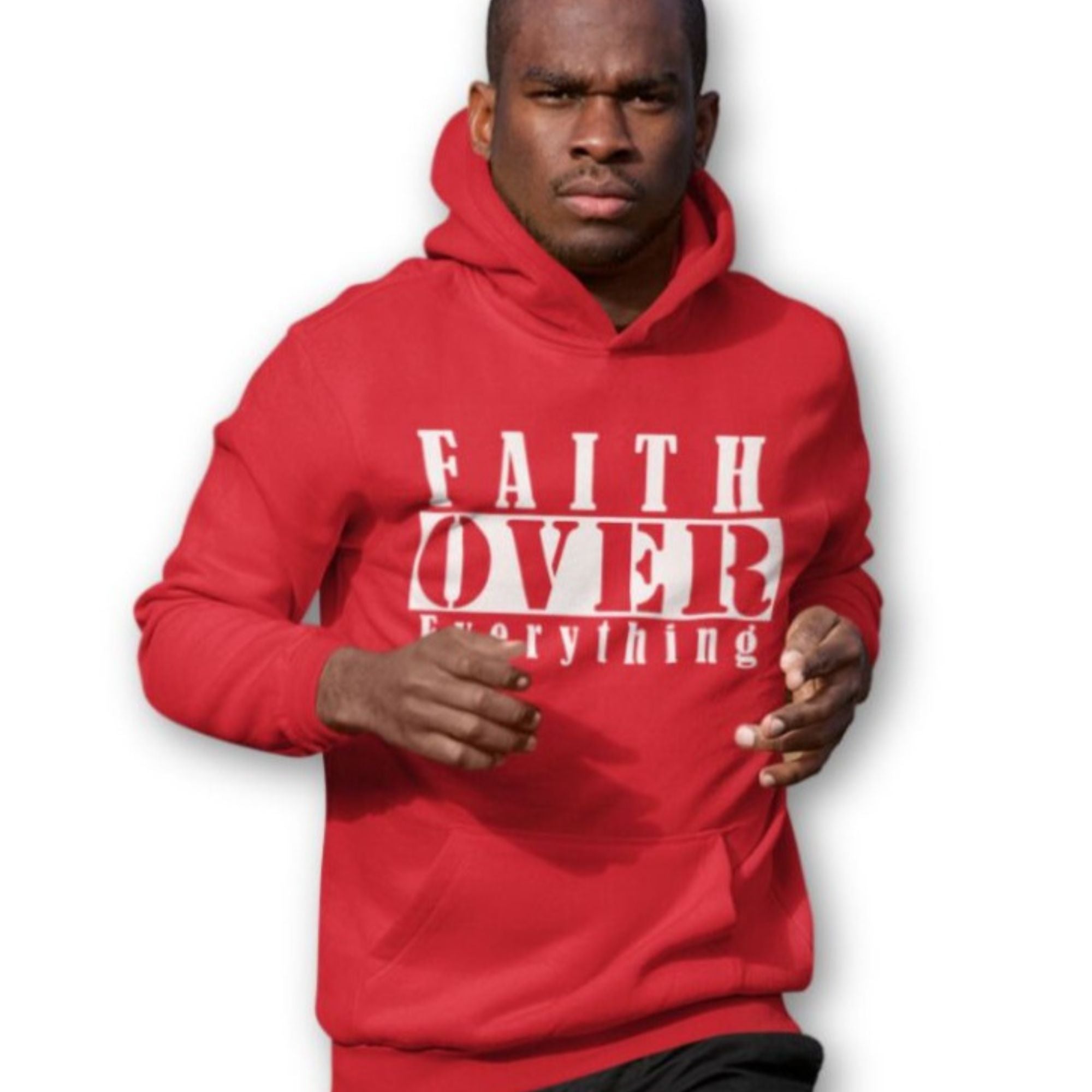 Faith Over Everything Men's Heavy Blend™ Hoodie - Jesus Passion Apparel