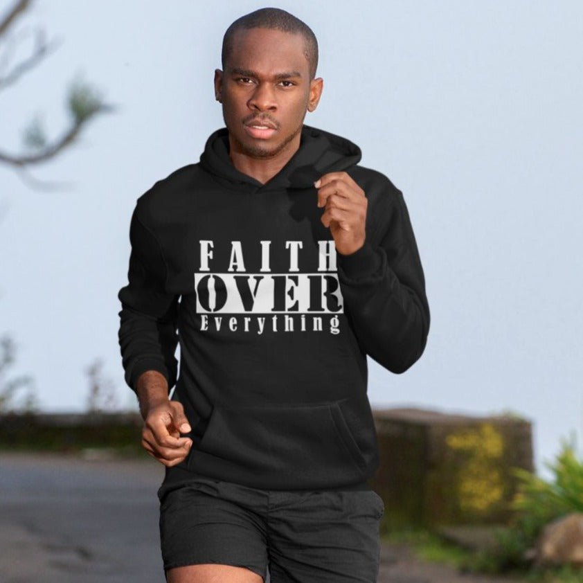 Faith Over Everything Men's Heavy Blend™ Hoodie - Jesus Passion Apparel