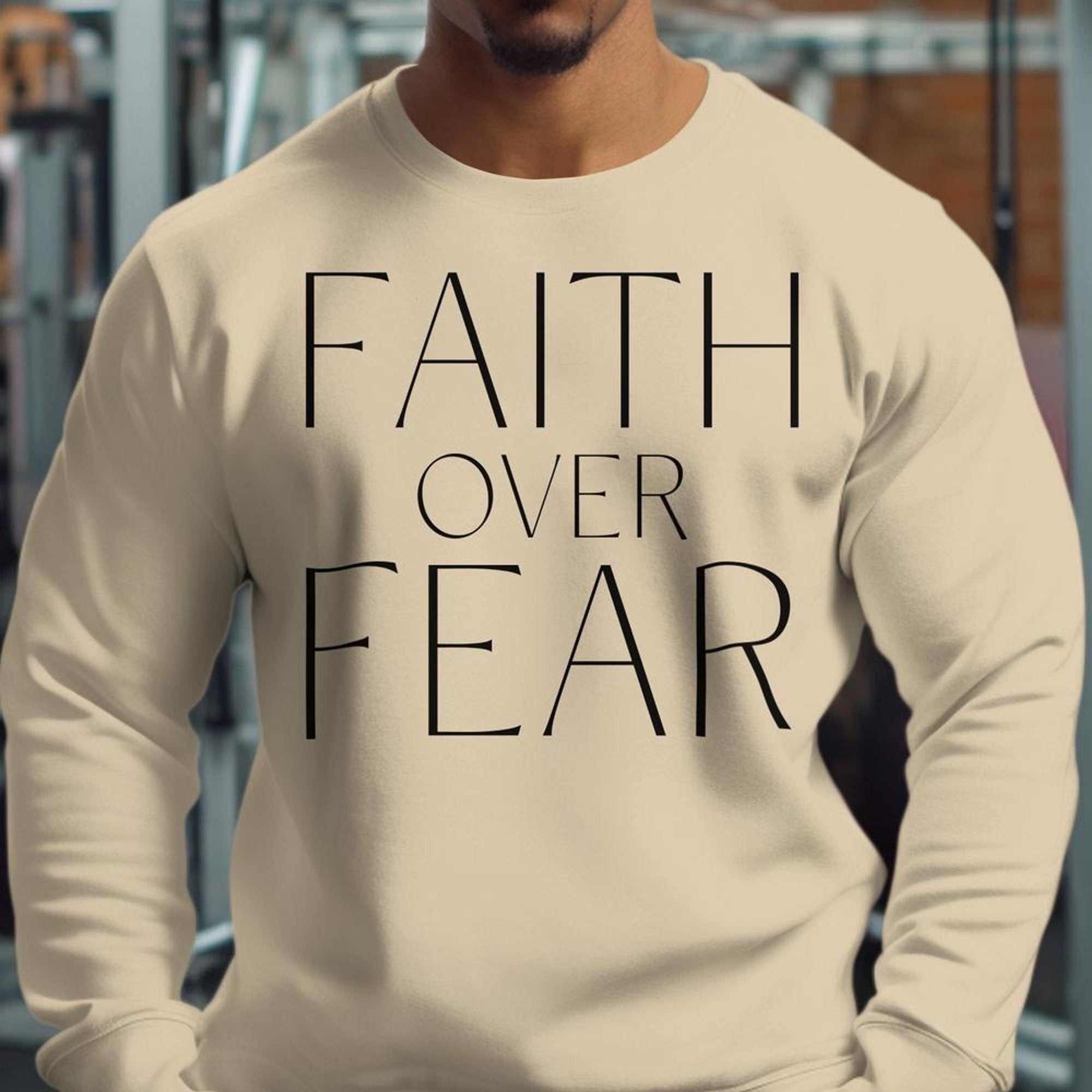 Faith Over Fear Men's Fleece Unisex - Fit Sweatshirt - Jesus Passion Apparel