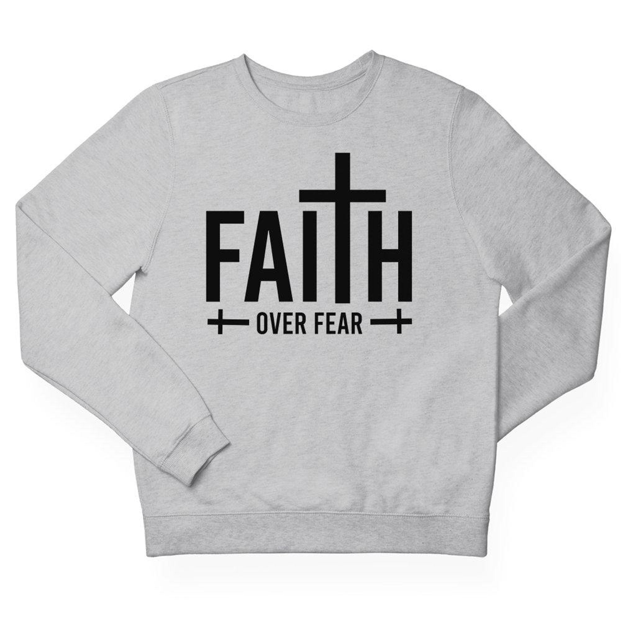 Faith over Fear Men's Fleece Unisex - Fit Sweatshirt - Jesus Passion Apparel