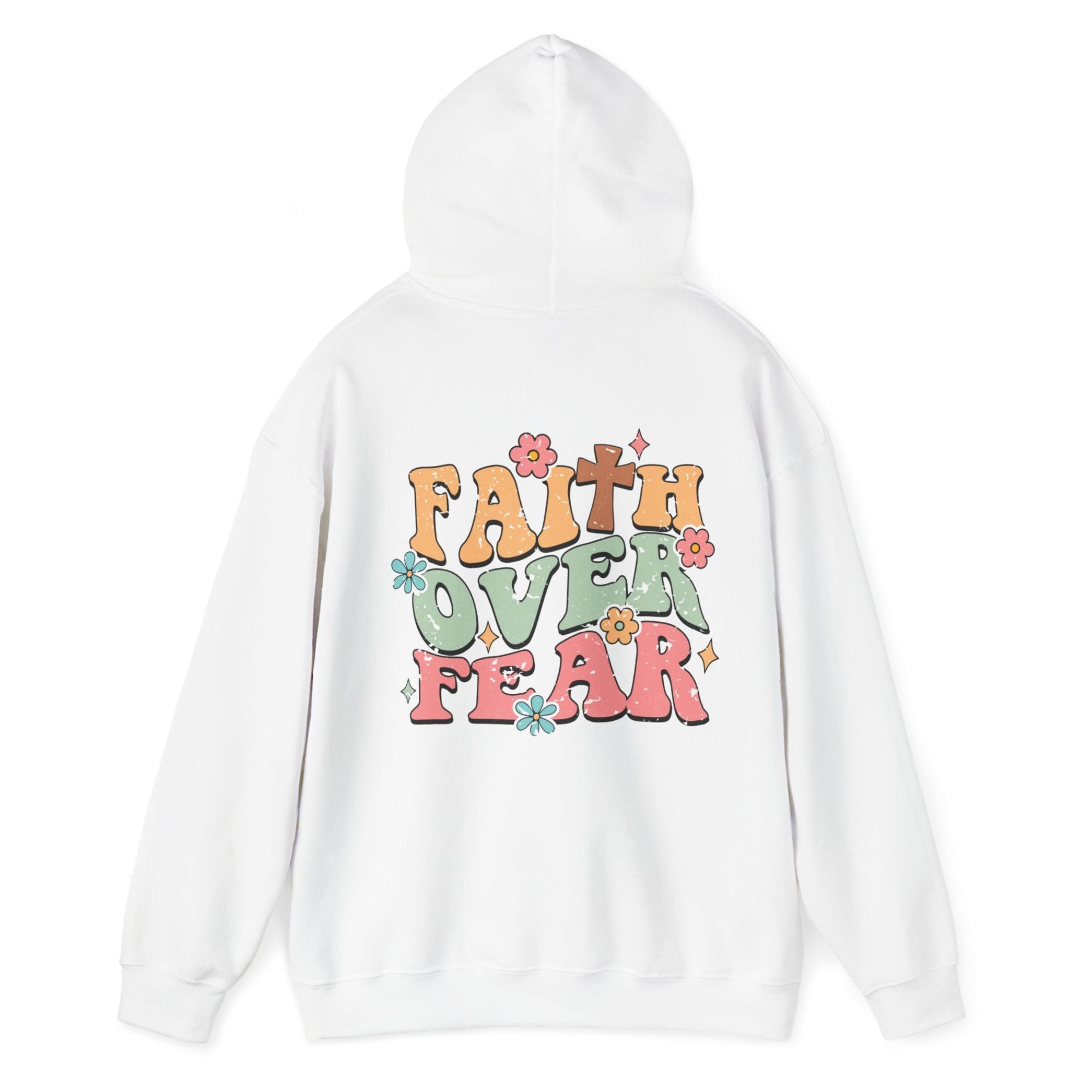 Faith Over Fear Retro - Inspired Unisex - Fit Hoodie - Jesus Passion Apparel