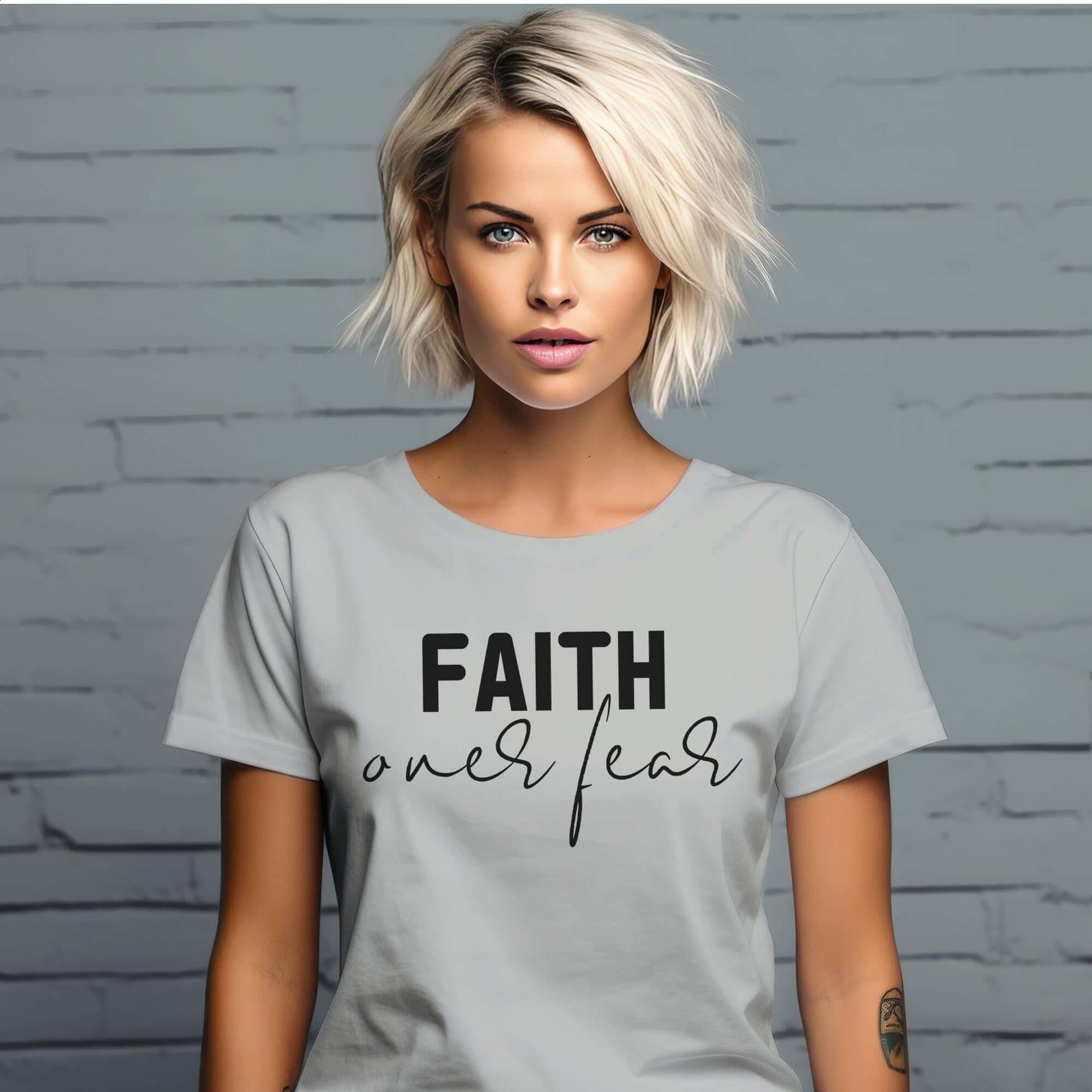 Faith Over Fear Women's Short Sleeve Tee - Jesus Passion Apparel