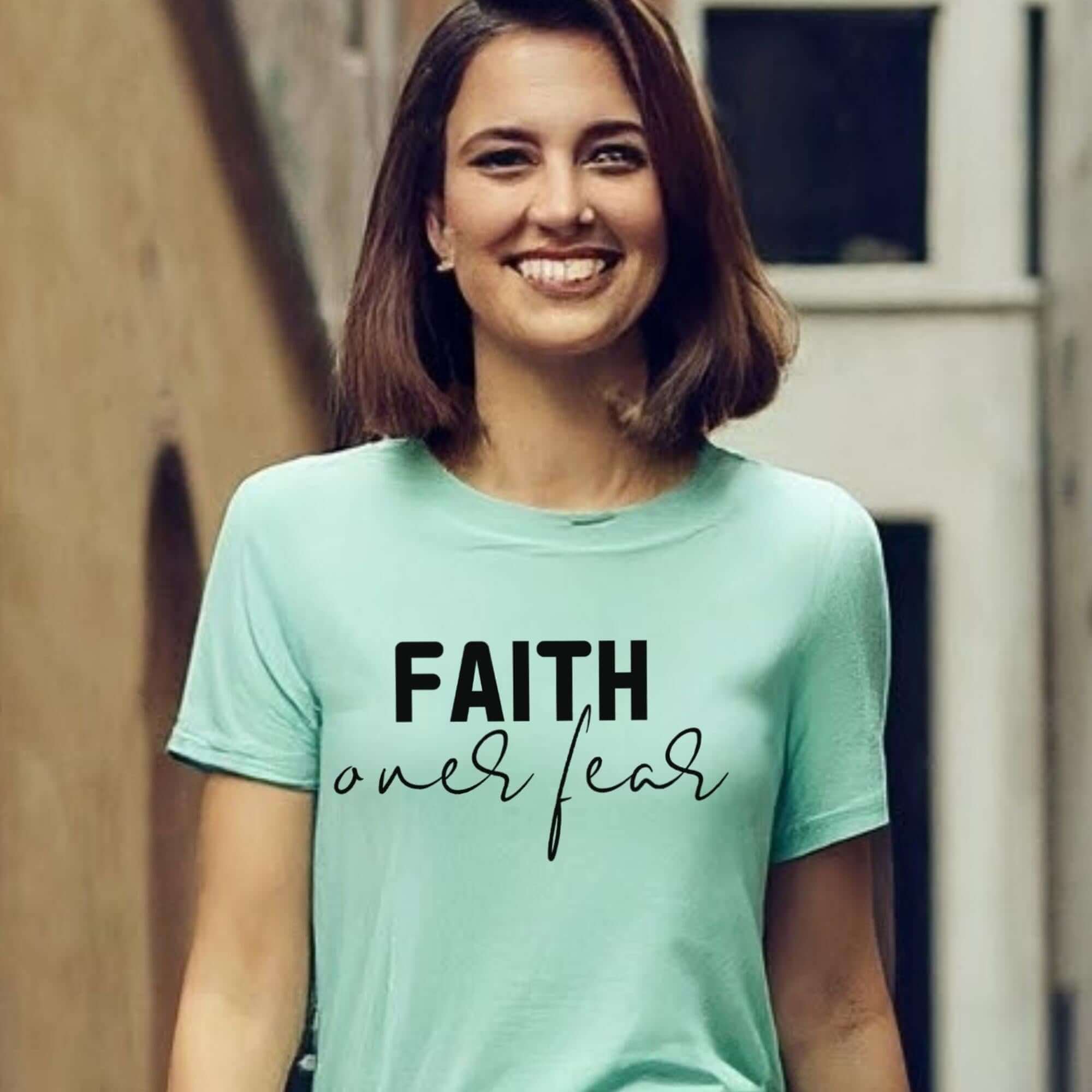 Faith Over Fear Women's Short Sleeve Tee - Jesus Passion Apparel