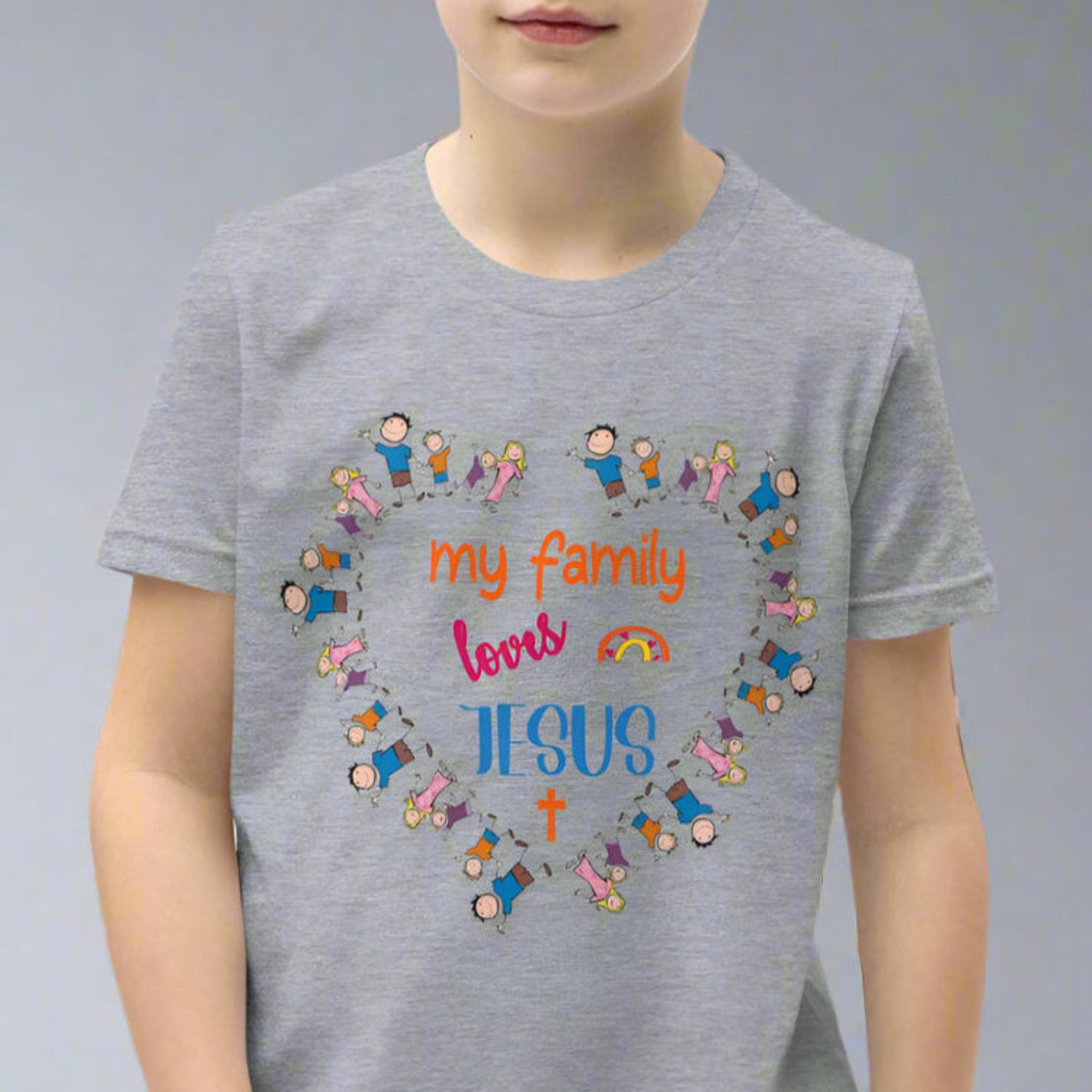 Family Loves Jesus Youth Relaxed - Fit T-Shirt - Jesus Passion Apparel