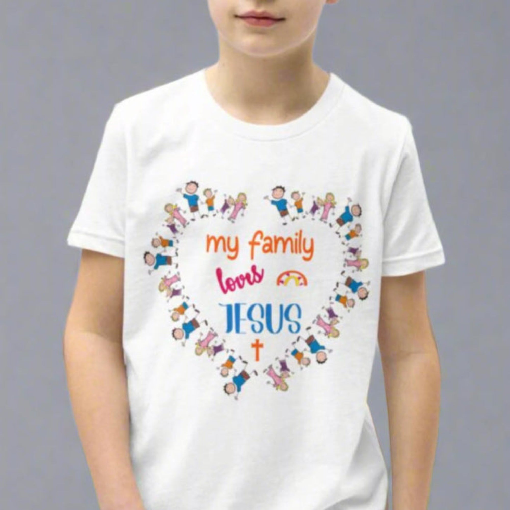 Family Loves Jesus Youth Relaxed - Fit T-Shirt - Jesus Passion Apparel