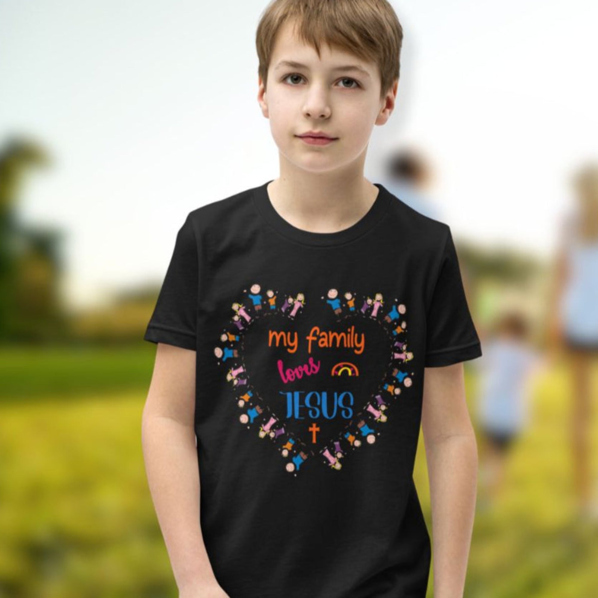 Family Loves Jesus Youth Relaxed - Fit T-Shirt - Jesus Passion Apparel