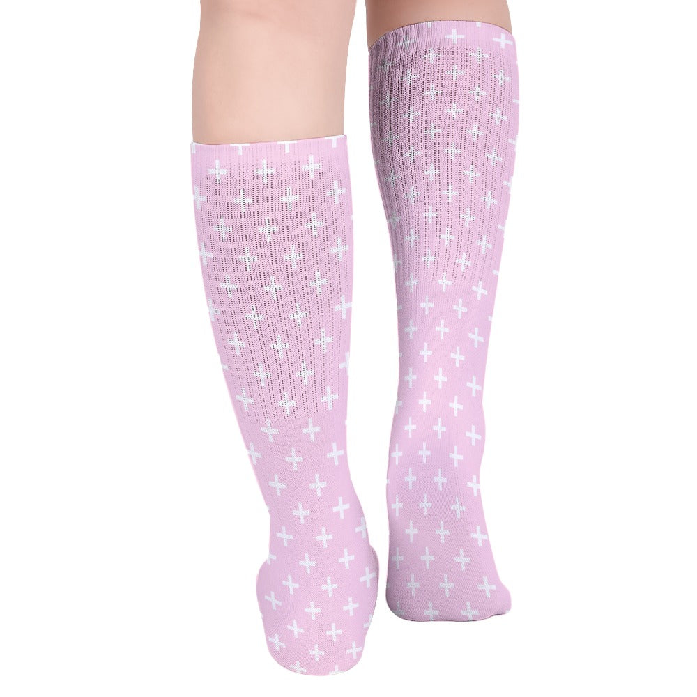 Holy Cross Inspirational Pink Breathable Stockings (Pack of 5 - Same Pattern) Size: ONE SIZE Color: Pink Jesus Passion Apparel
