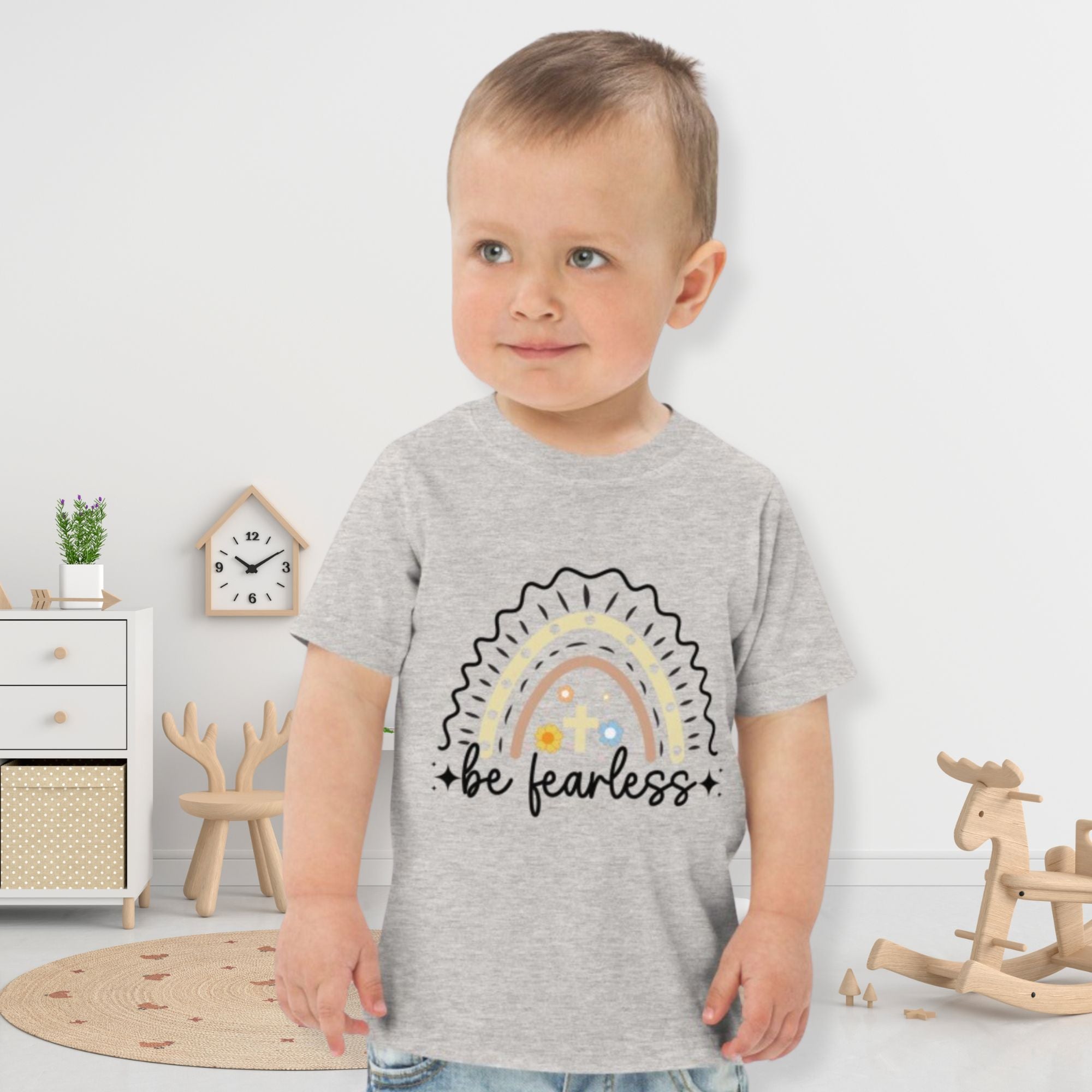 Be Fearless Toddler's Fine Jersey Tee Color: Heather Size: 2T Jesus Passion Apparel