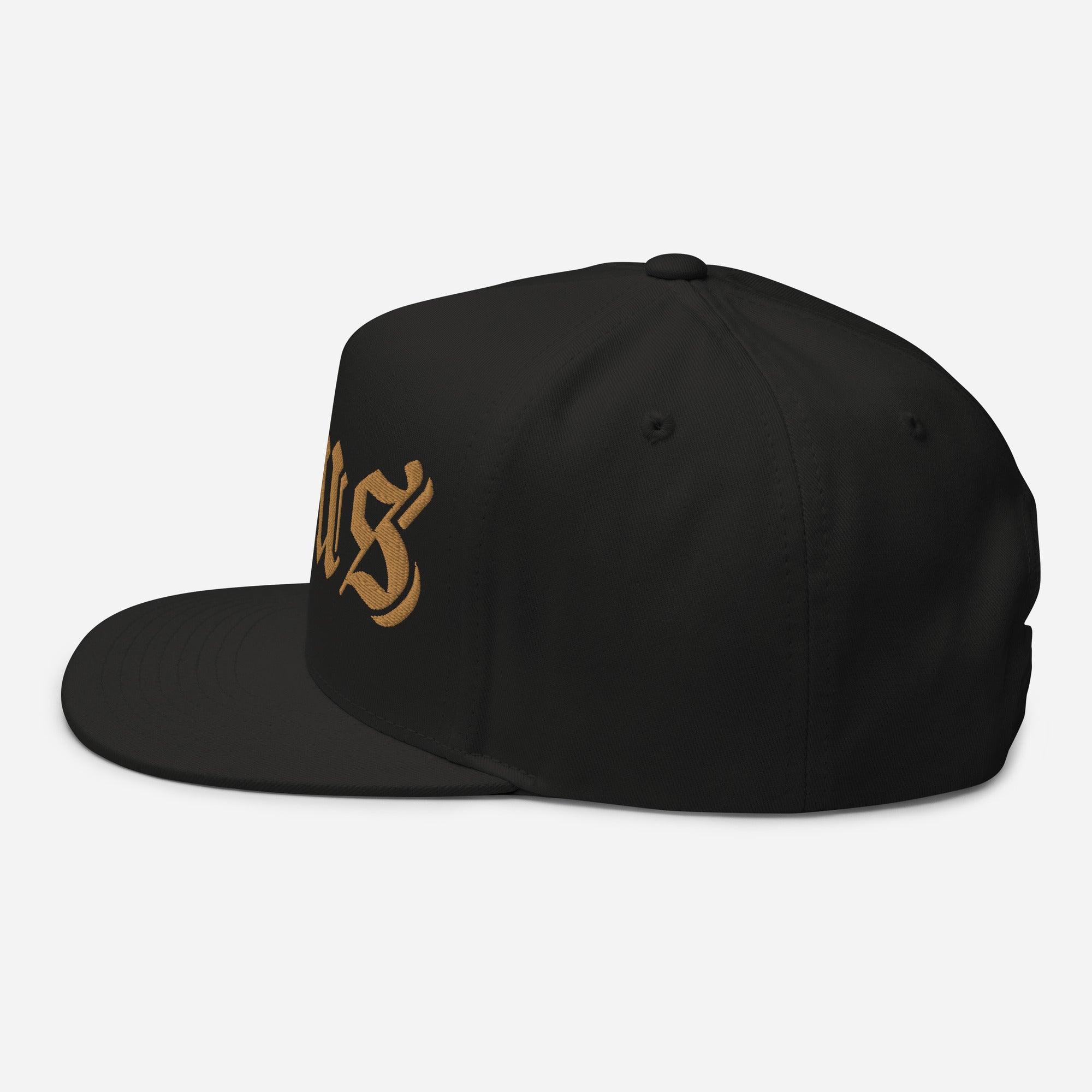 Jesus Tatoo Flat Bill Cap - Black / White with 3D Puff Embroidery Color: Black Jesus Passion Apparel