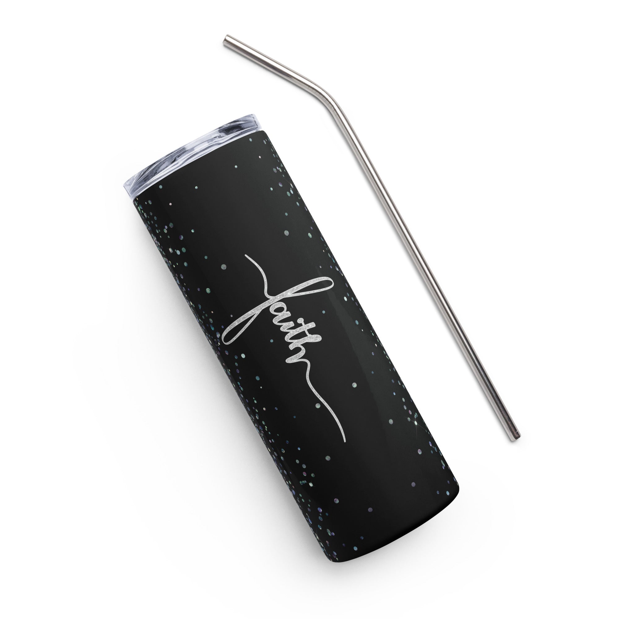 Flower Girl Praying with Stainless Steel Straw 20 oz - Stainless Steel Straw - Jesus Passion Apparel