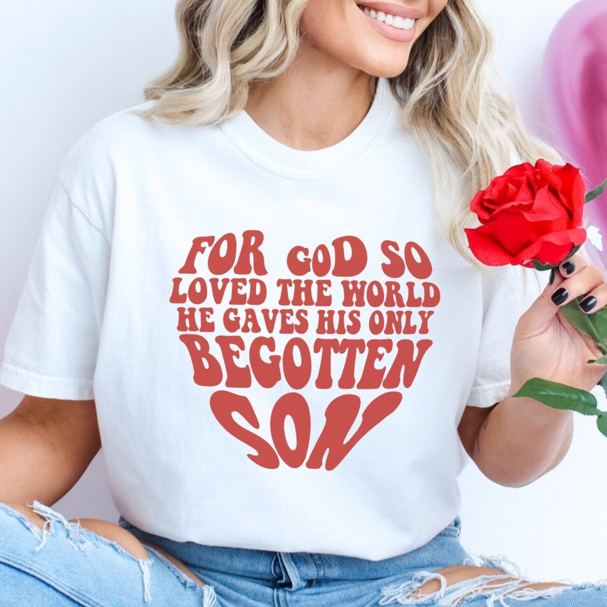 For God So Loved the World Unisex Jersey Short Sleeve Tee - White - Jesus Passion Apparel