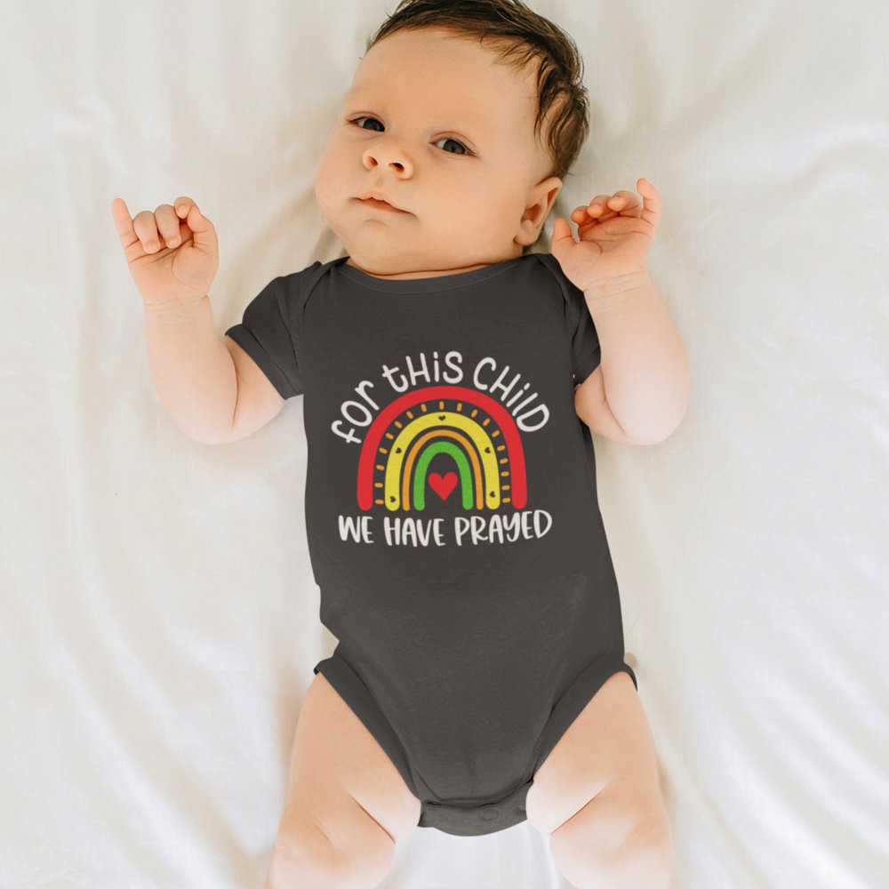 For This Child We Have Prayed Baby Bodysuit White - Jesus Passion Apparel