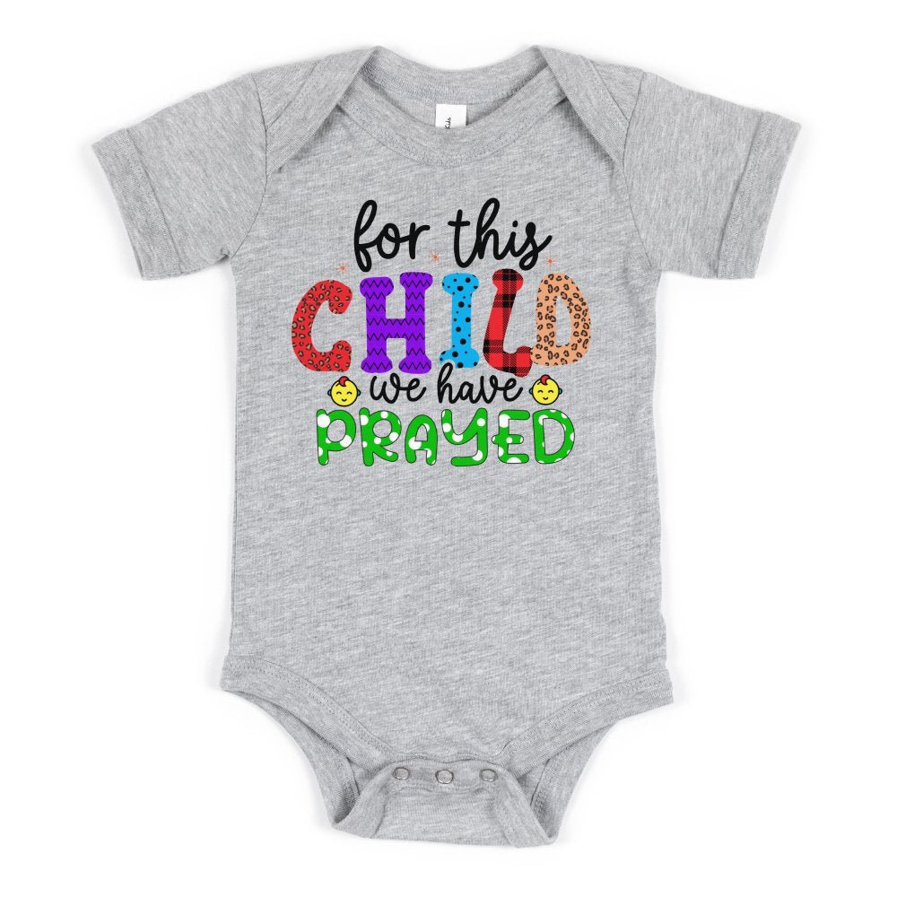 For This Child We Have Prayed Multi - Pattern Baby Bodysuit - Jesus Passion Apparel