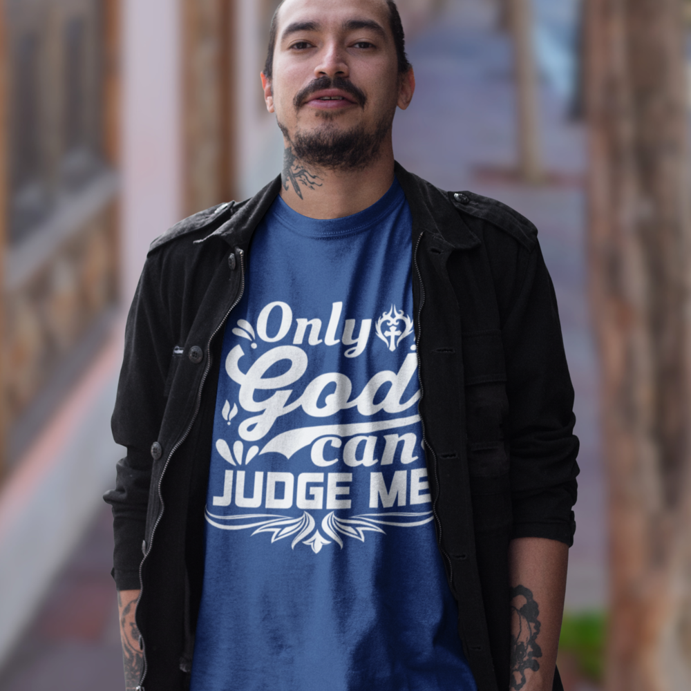 Only God Can Judge Me Unisex-Fit T-Shirt Color: Black Heather Size: XS Jesus Passion Apparel